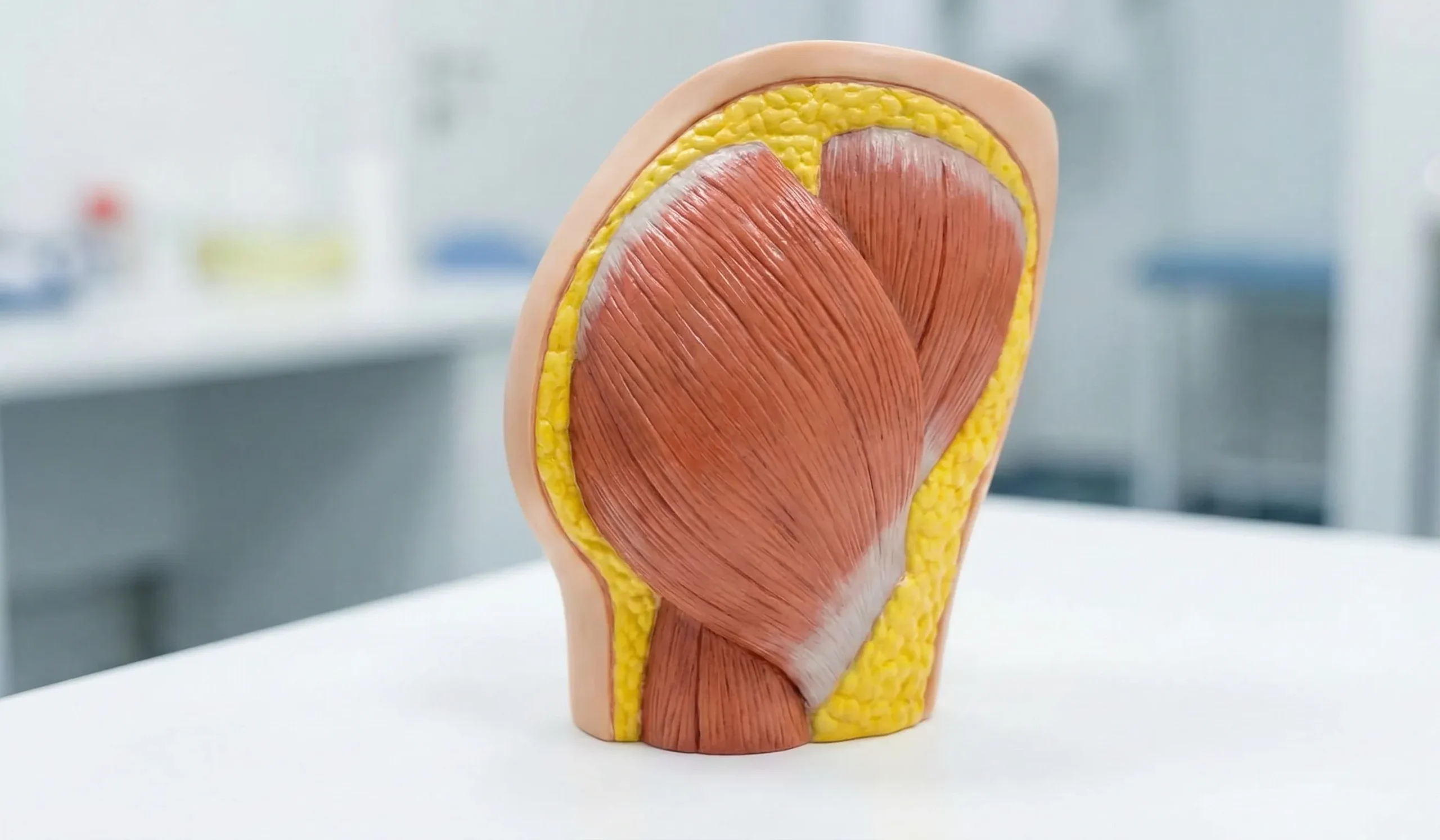 anatomical model gluteal muscles and fat