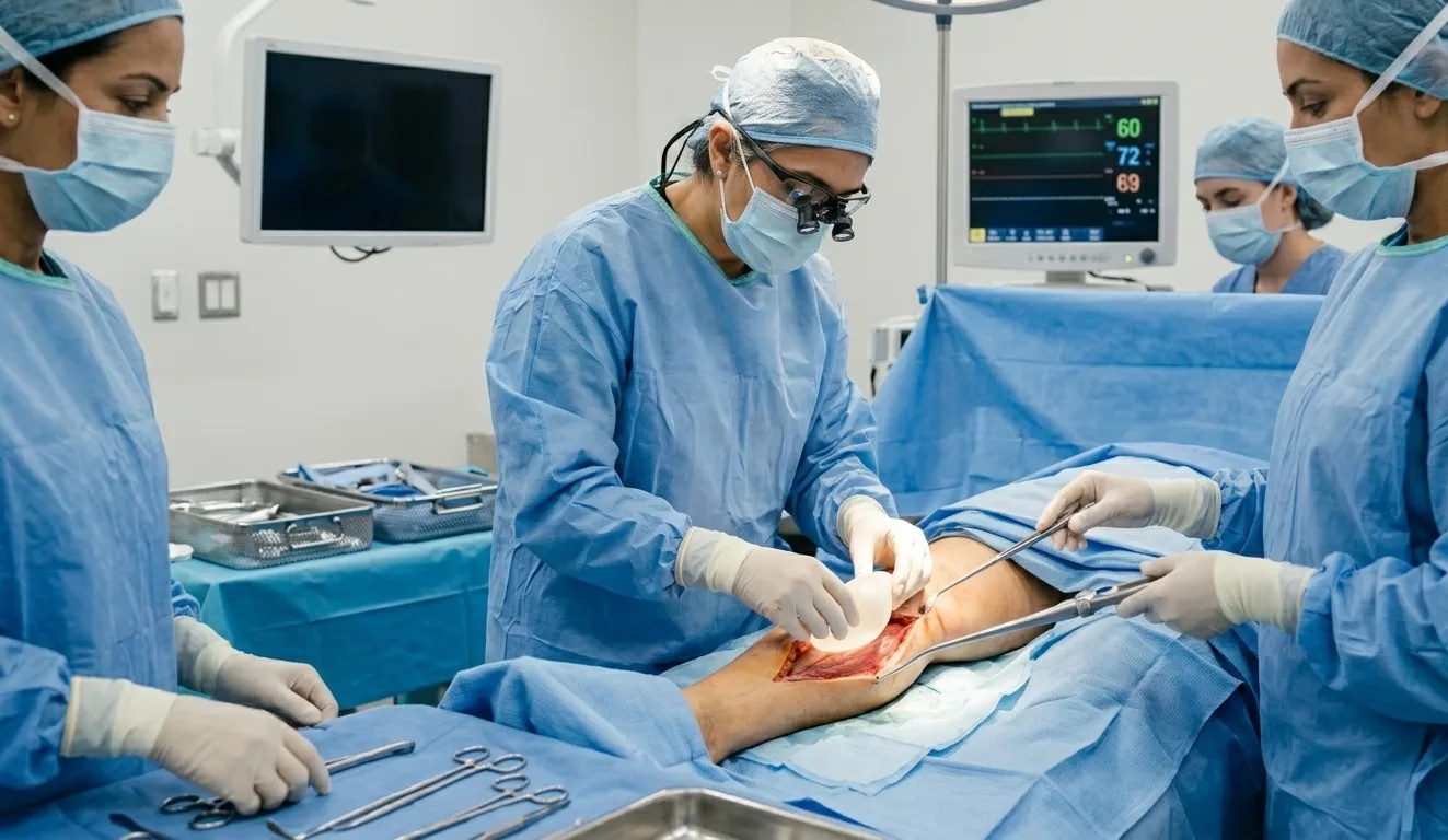 calf implant surgery operation room procedure