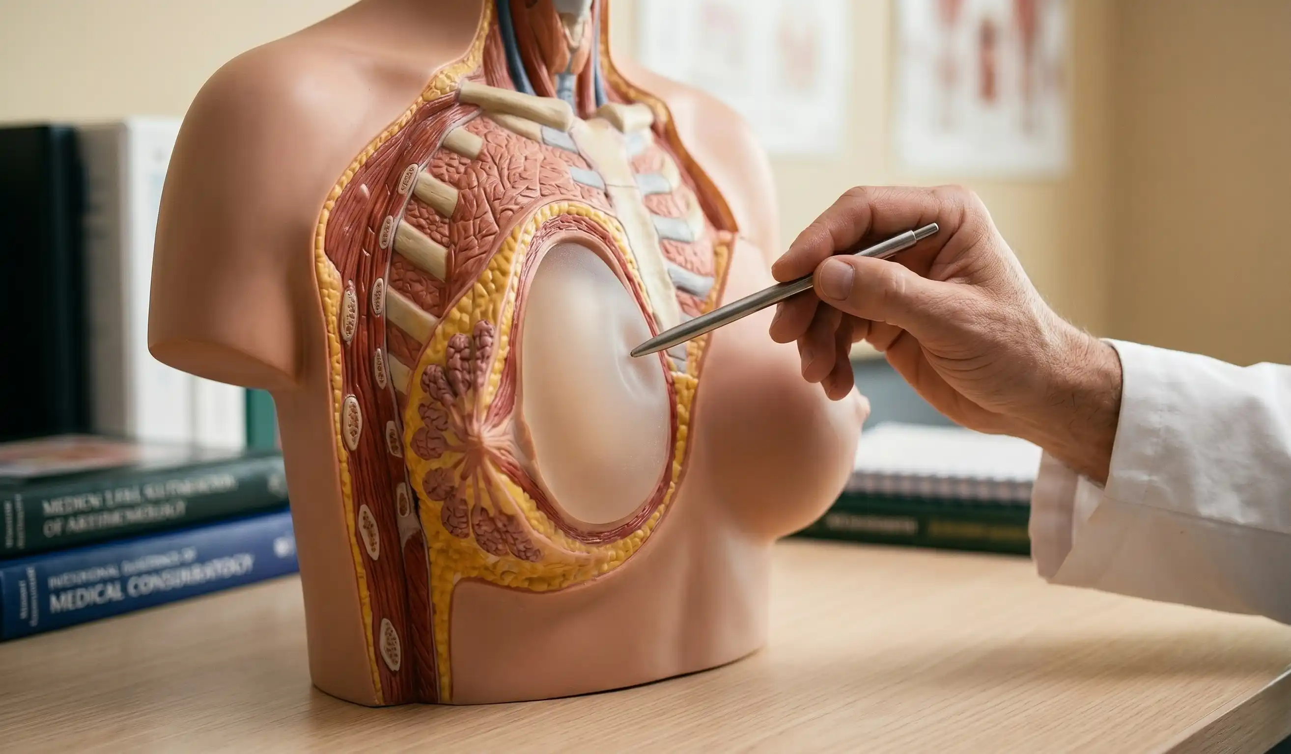 modello 3D dell'anatomia dell'impianto mammario