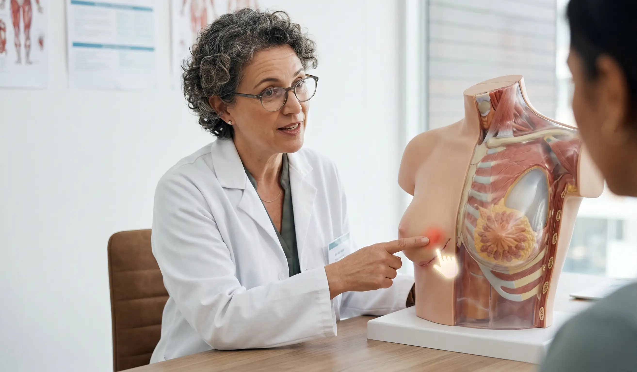 post breast augmentation doctor examining itching