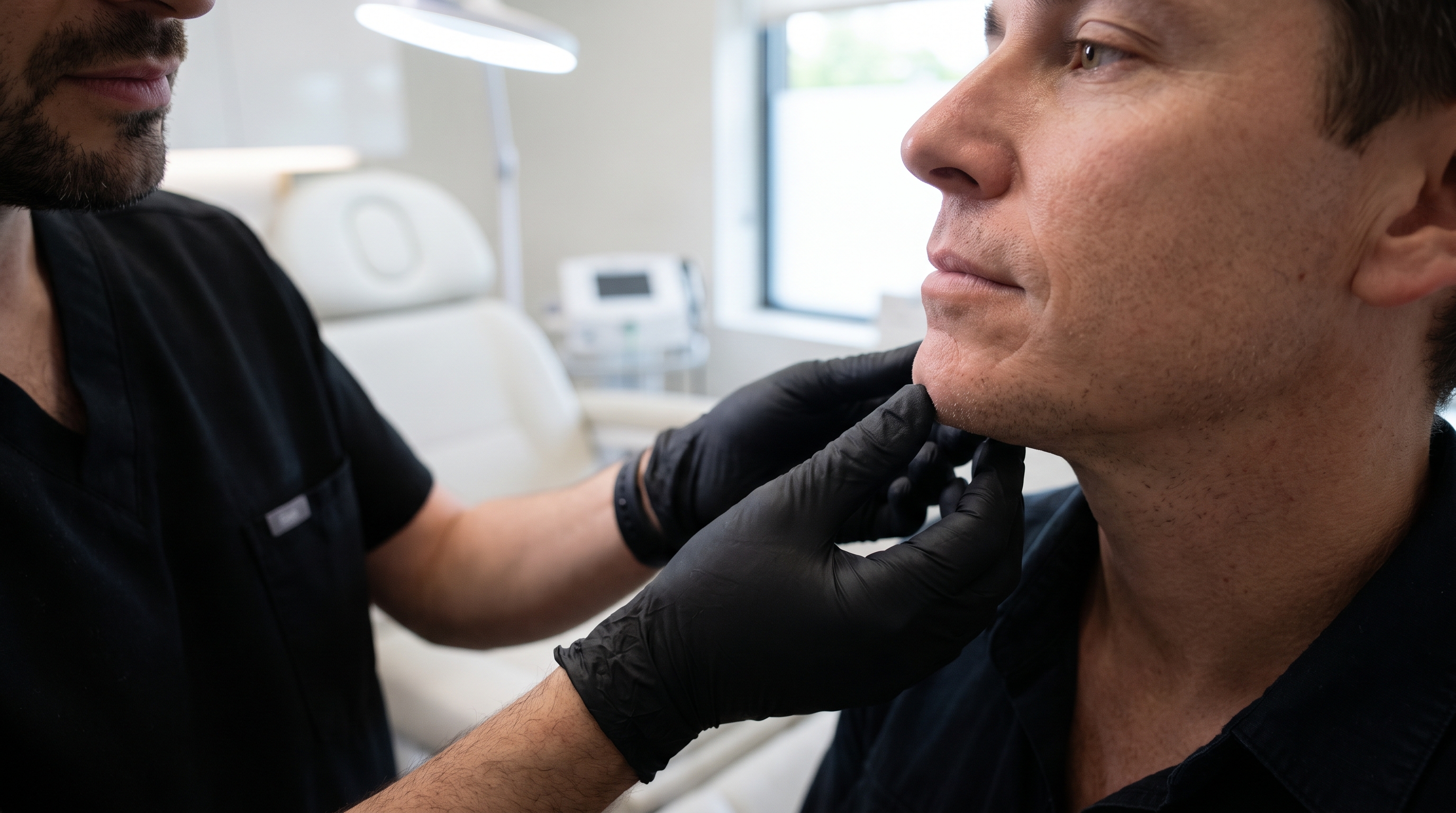 Surgical chin implant designed to enhance facial balance and profile.