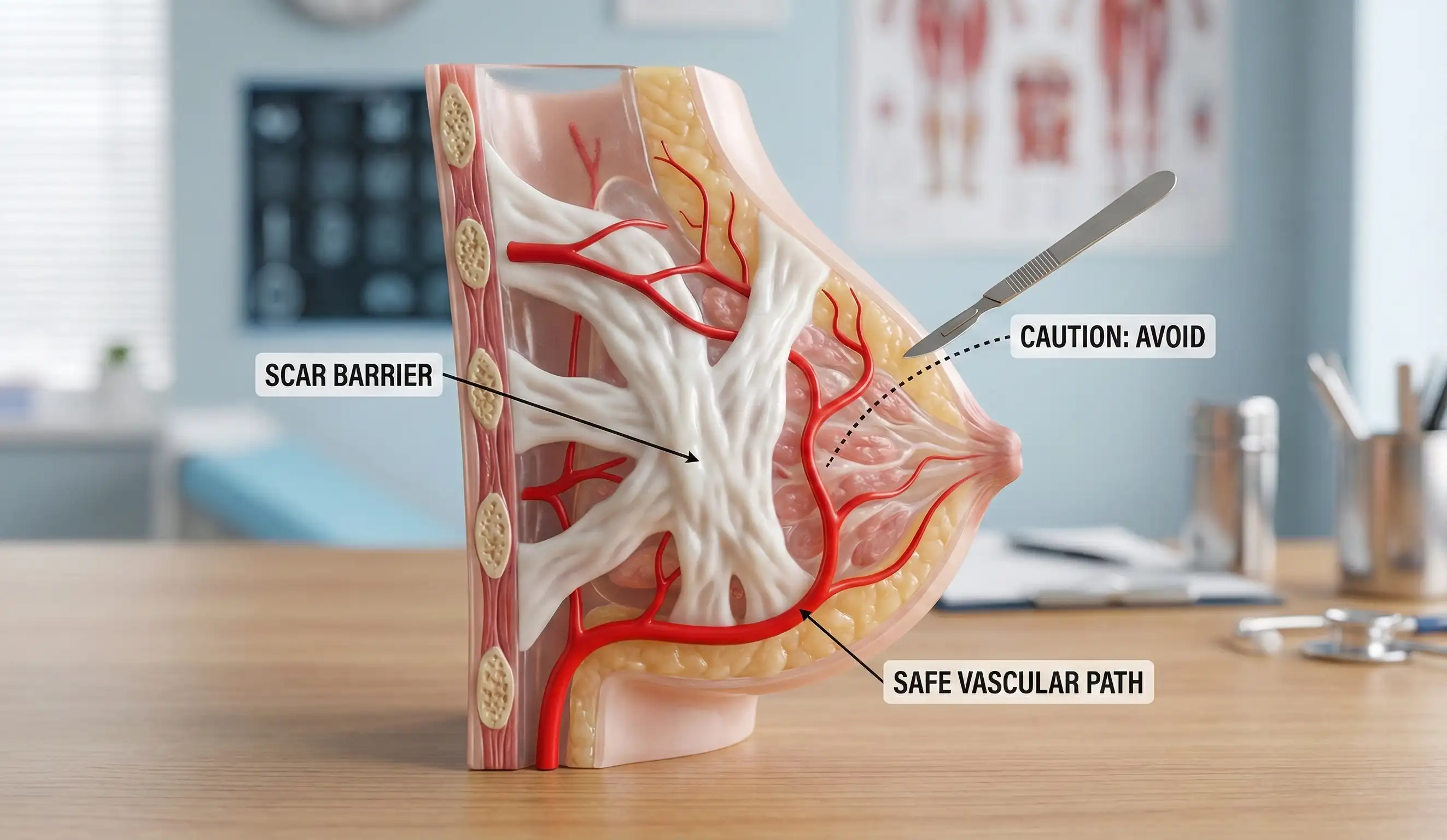 anatomical breast model vascular roadmap scar barrier