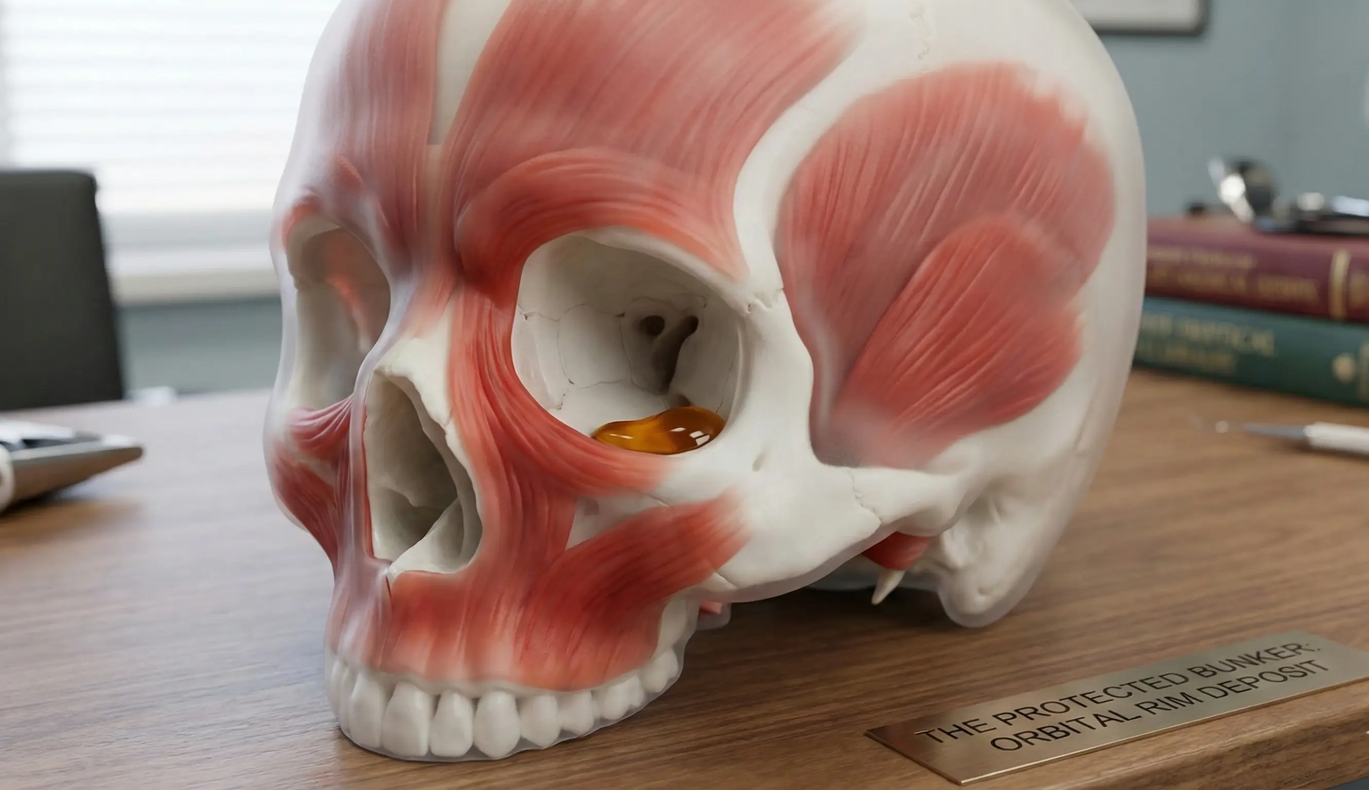 anatomia del cranio, concetto di deposito protetto per il posizionamento del filler