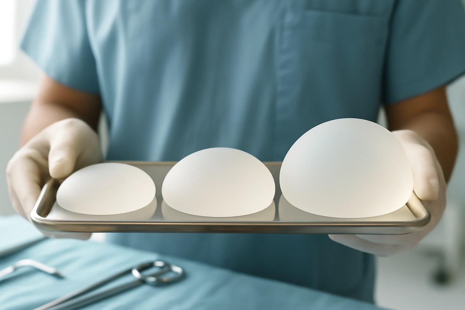 different sizes of breast implants