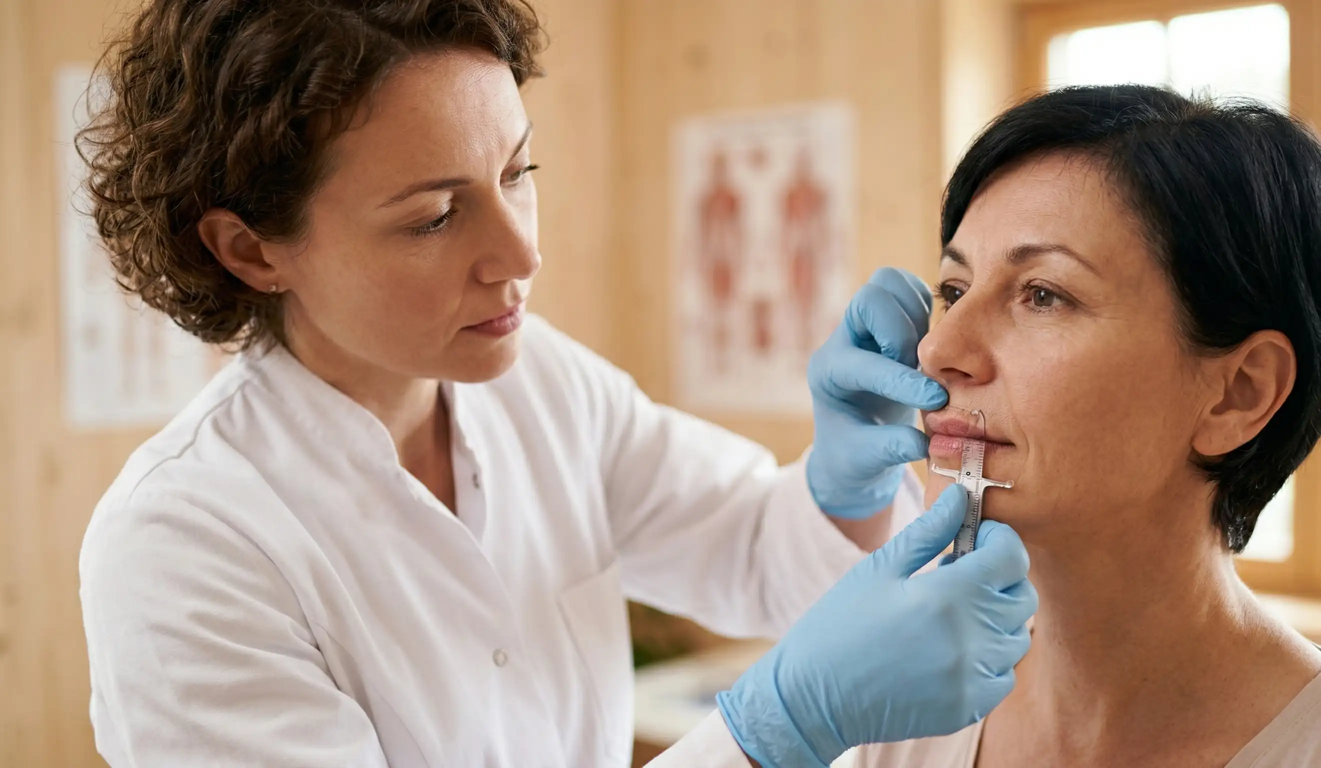 clinical lip lift examination