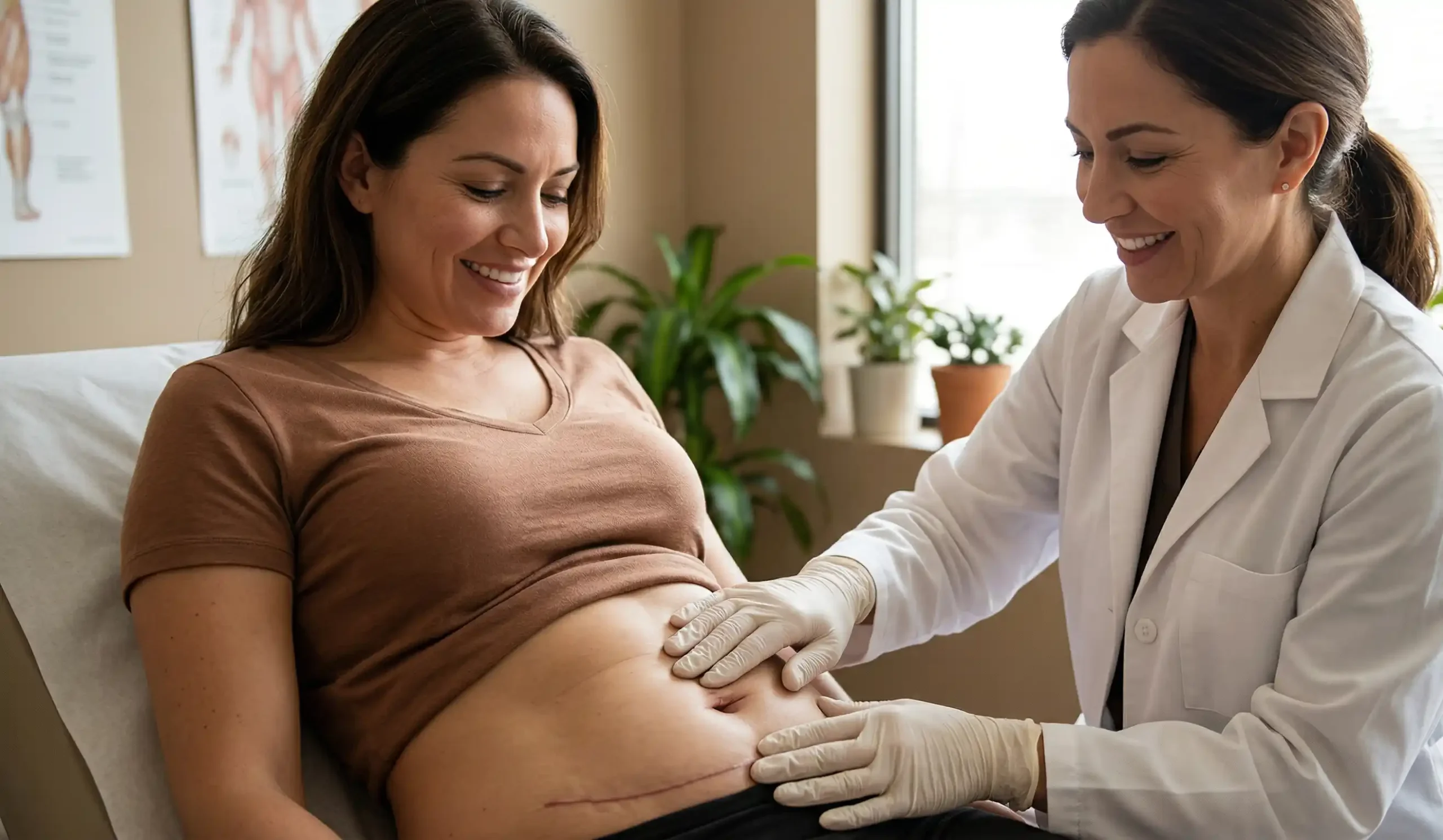 clinic examination tummy tuck belly button