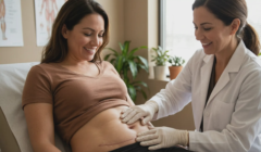 clinic examination tummy tuck belly button