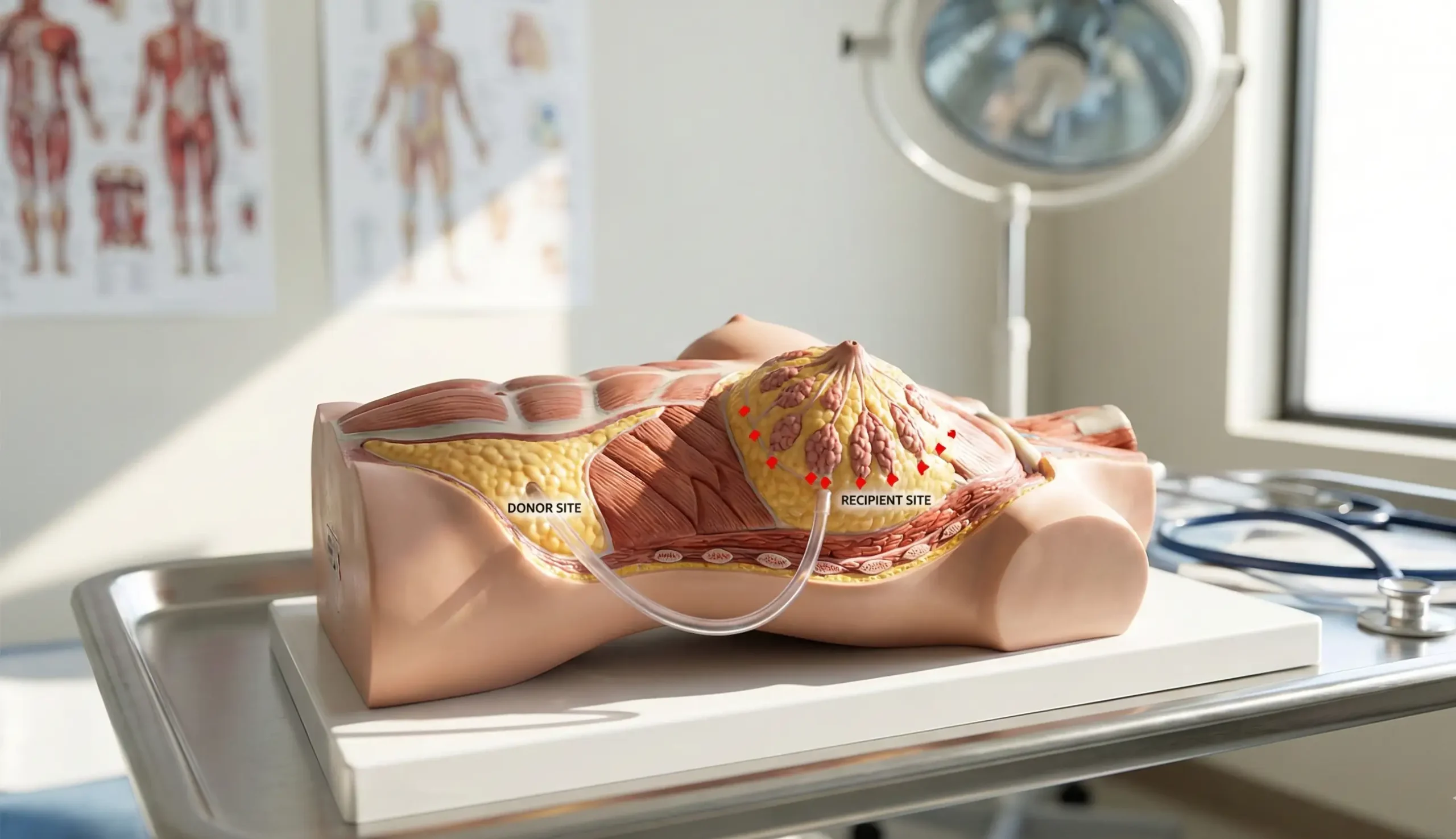 3d anatomical model fat injection breast augmentation