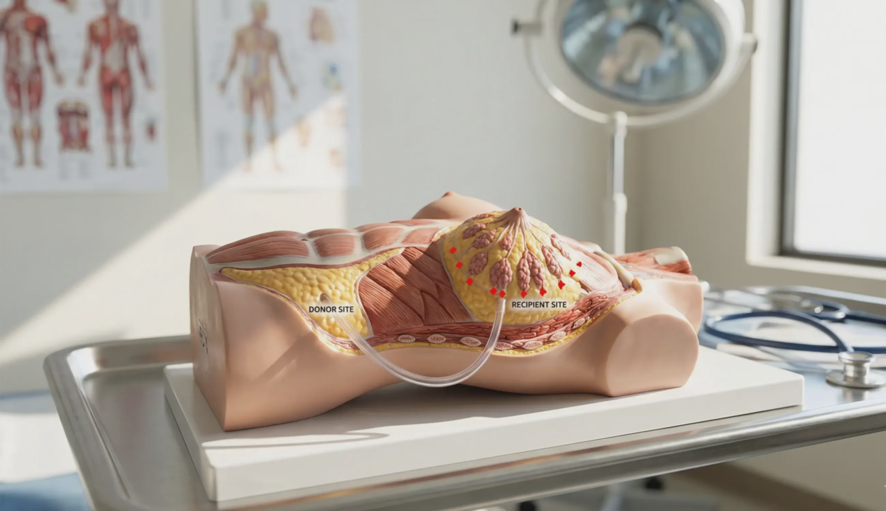 3d anatomical model fat injection breast augmentation