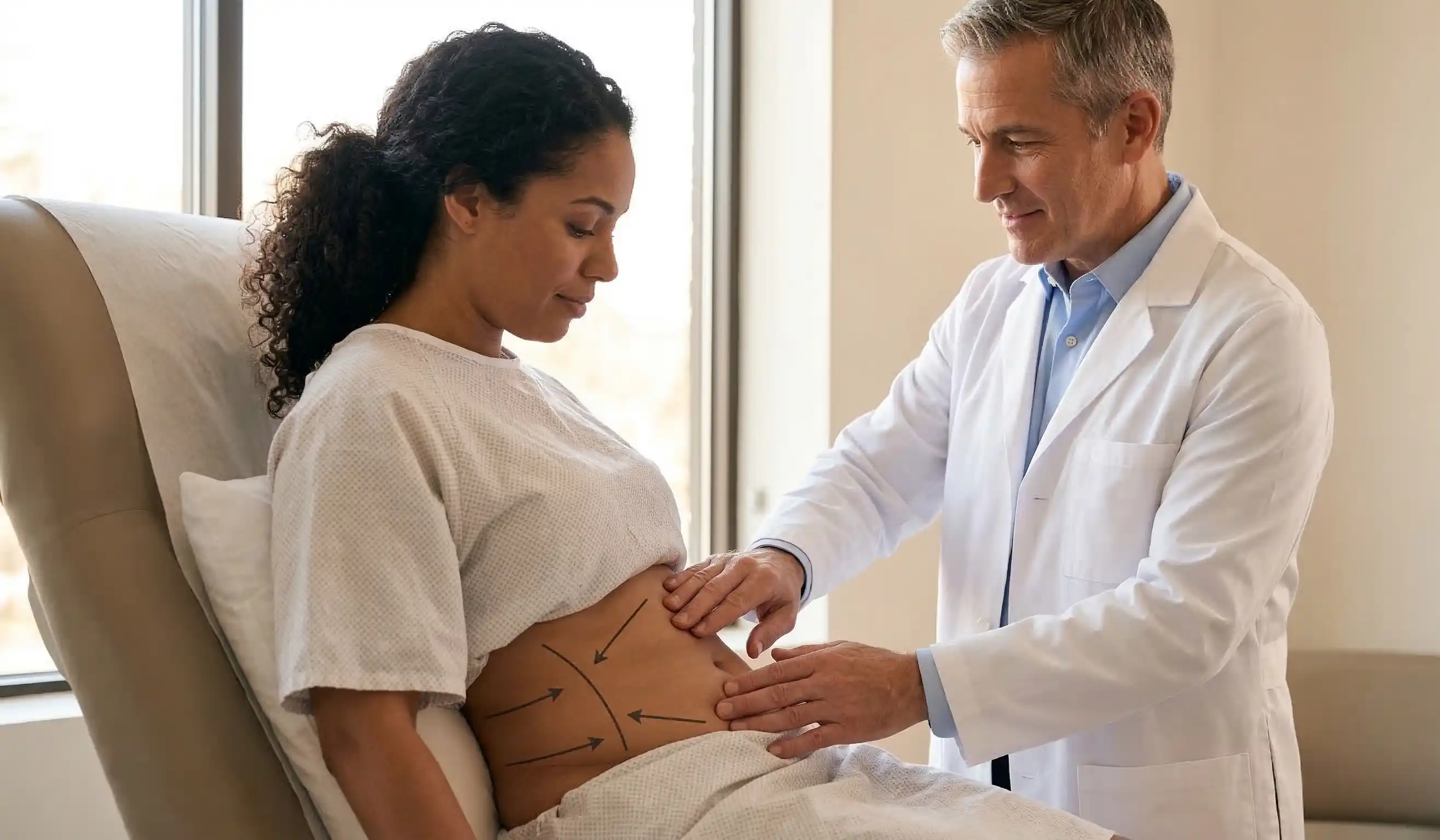 clinical 360 liposuction exam doctor patient midsection
