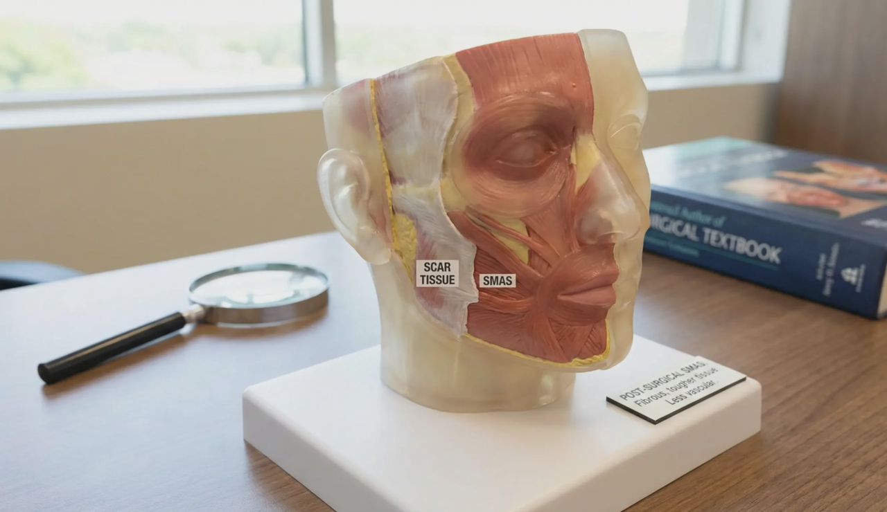 anatomical face model smas layer scar tissue