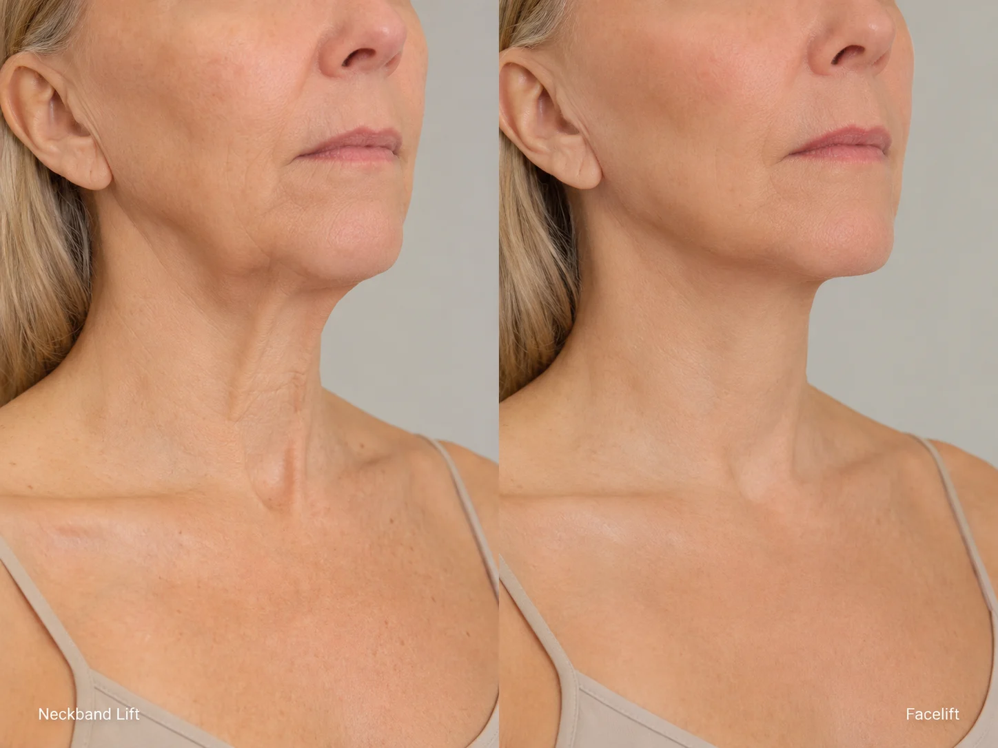 neck lift vs facelift neck profile comparison