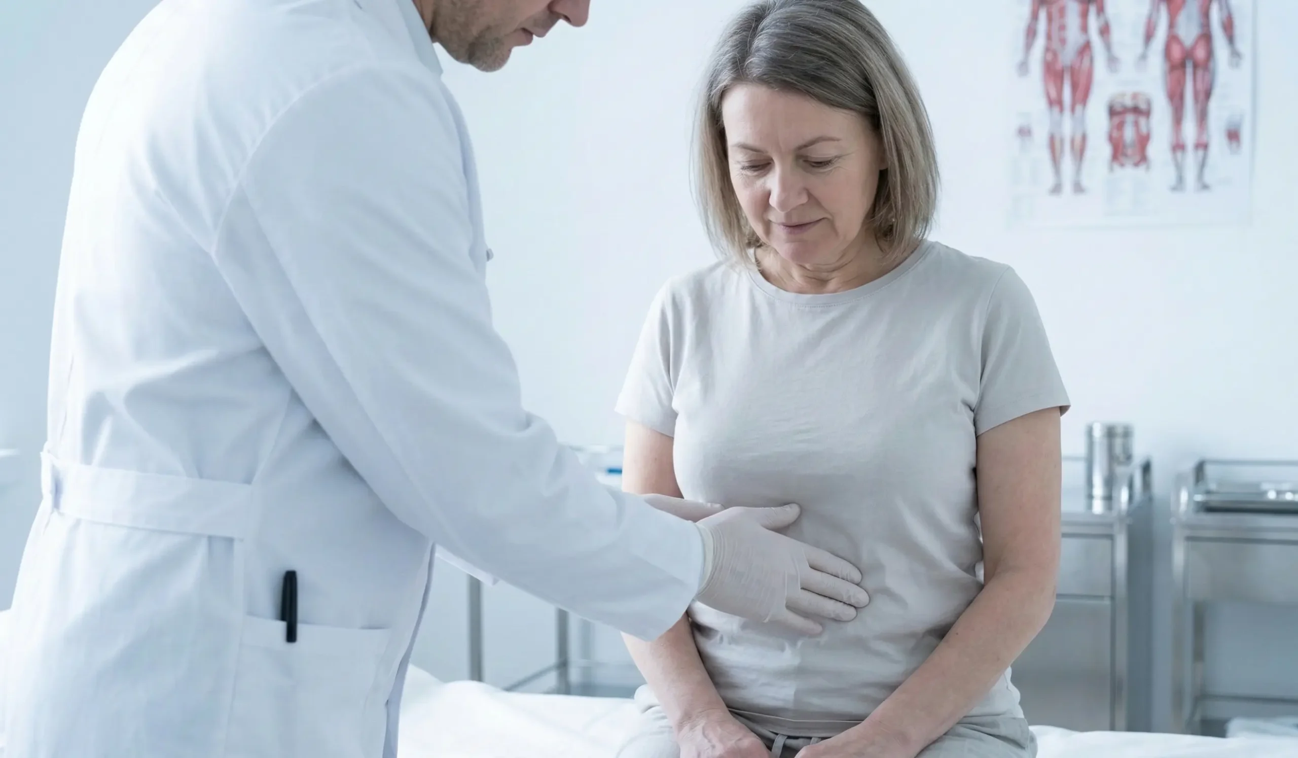 pre surgery stomach examination doctor