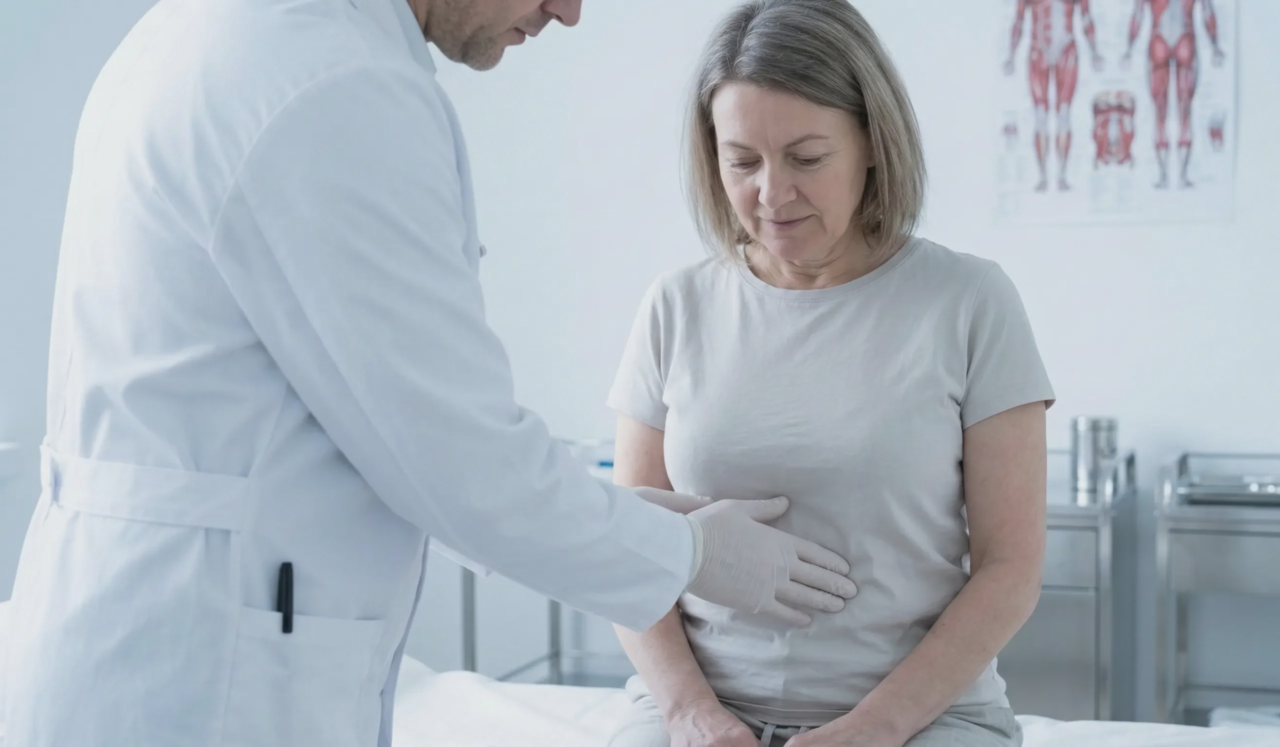 pre surgery stomach examination doctor