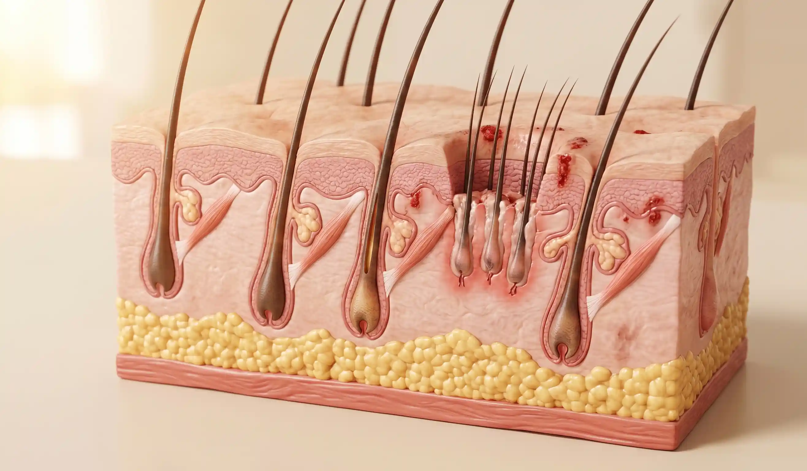 anatomical model hair transplant scalp cross section