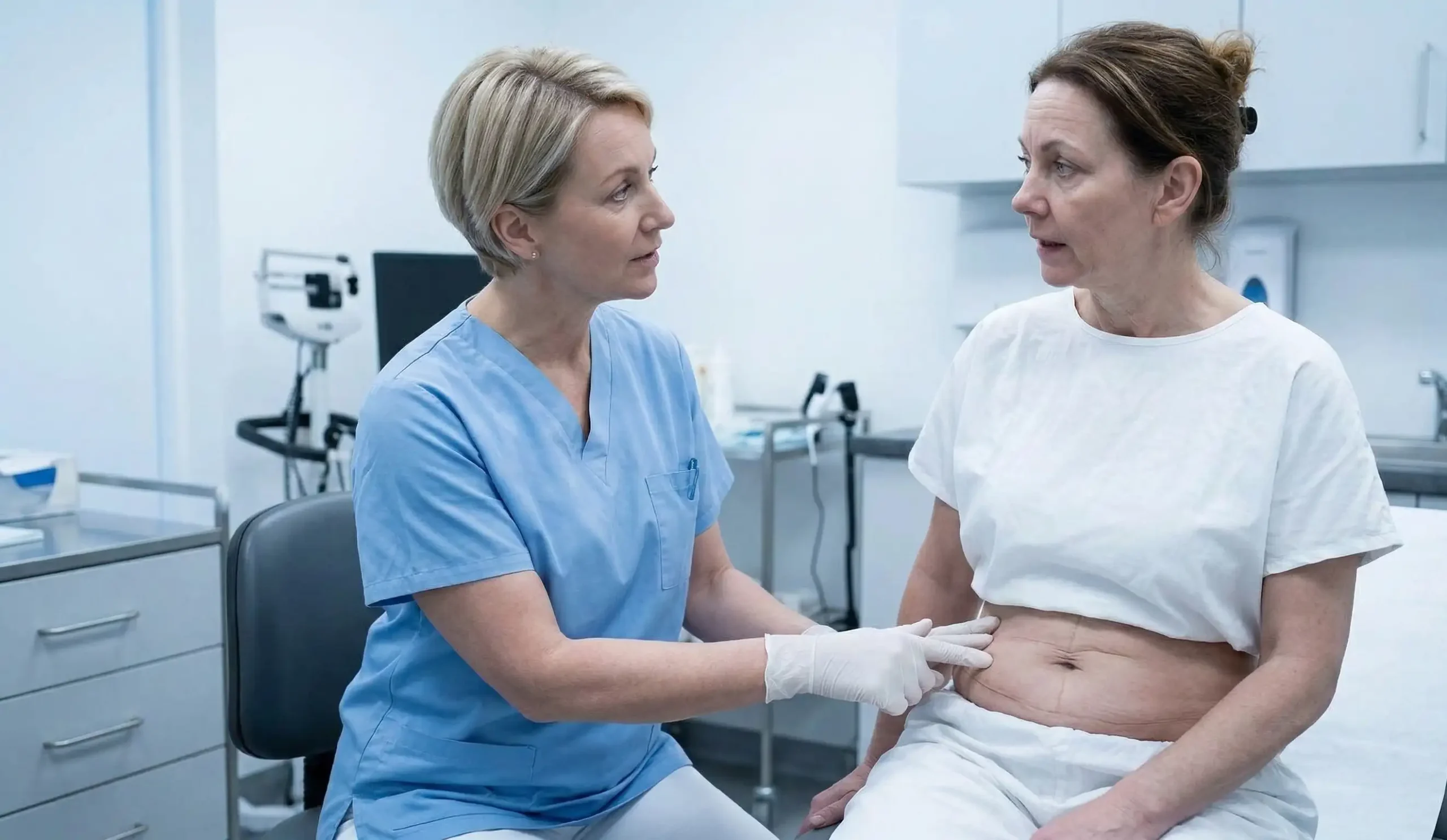 doctor patient tummy tuck pregnancy examination