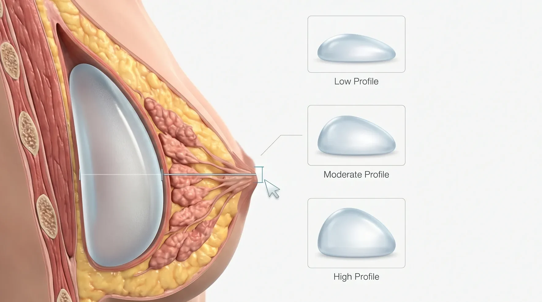 anatomical comparison breast implant profiles