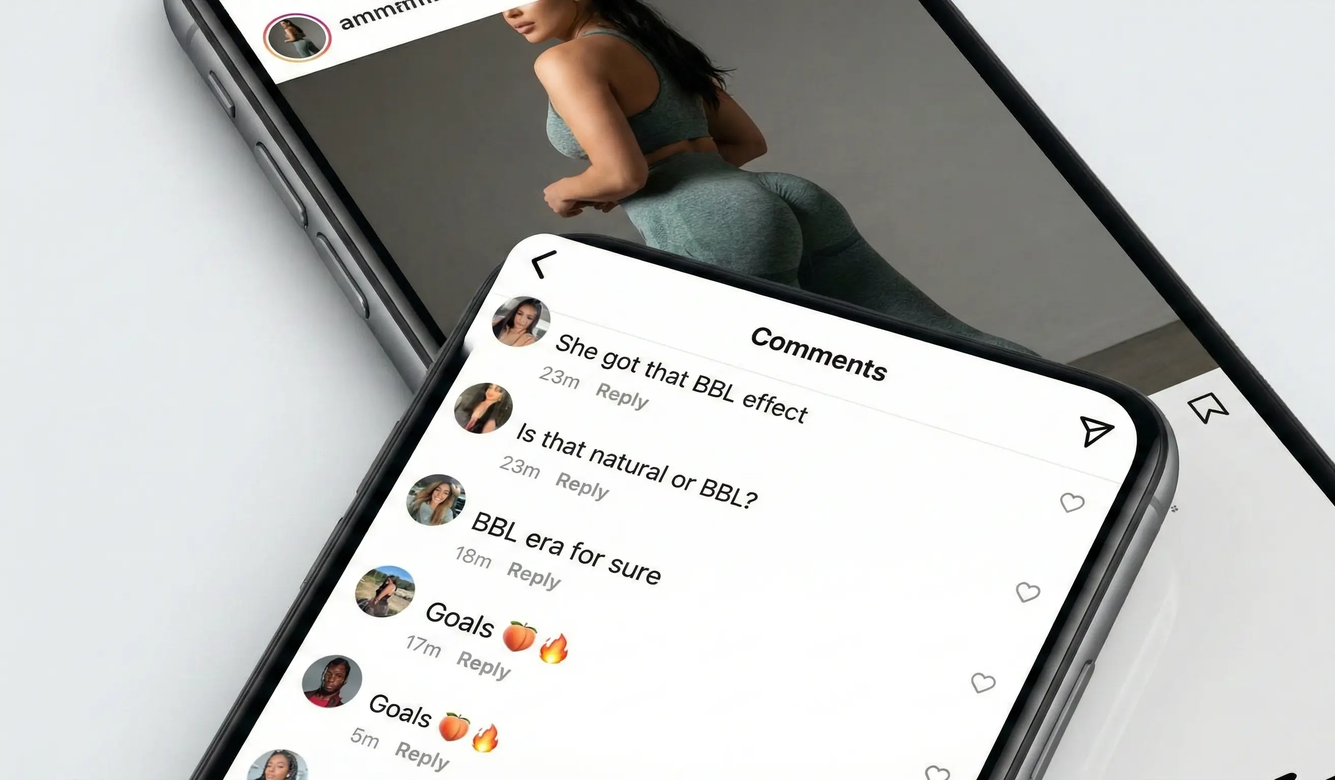 smartphone screen comments bbl slang usage social media