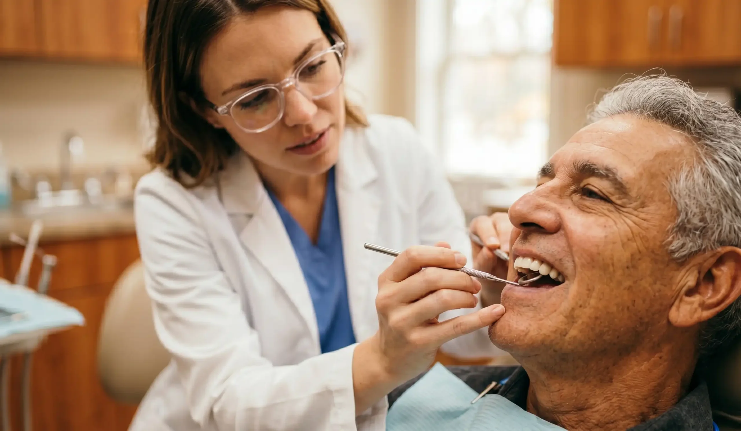 zirconia crowns clinical examination by doctor