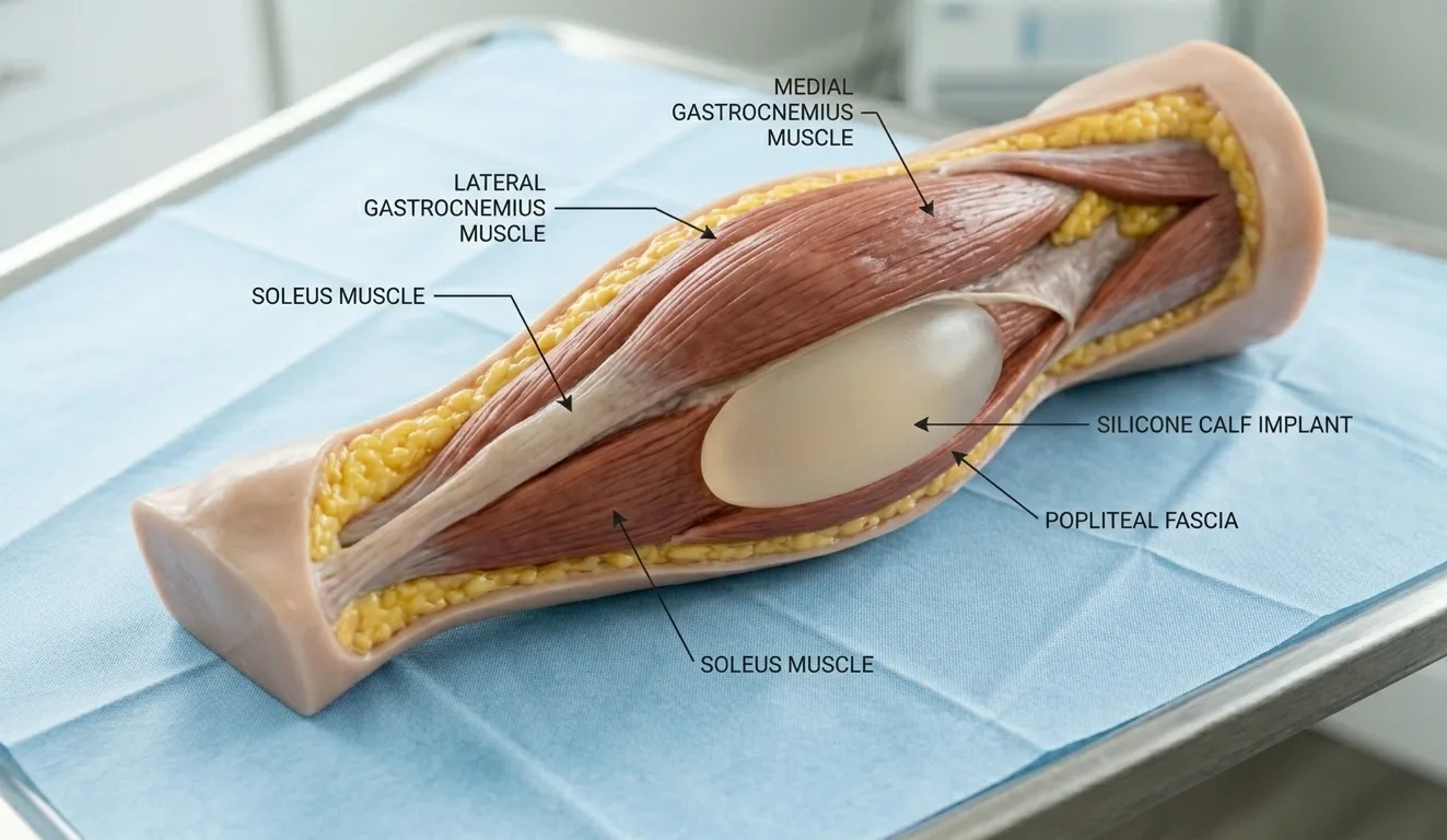 anatomical calf muscle implant placement 3d model
