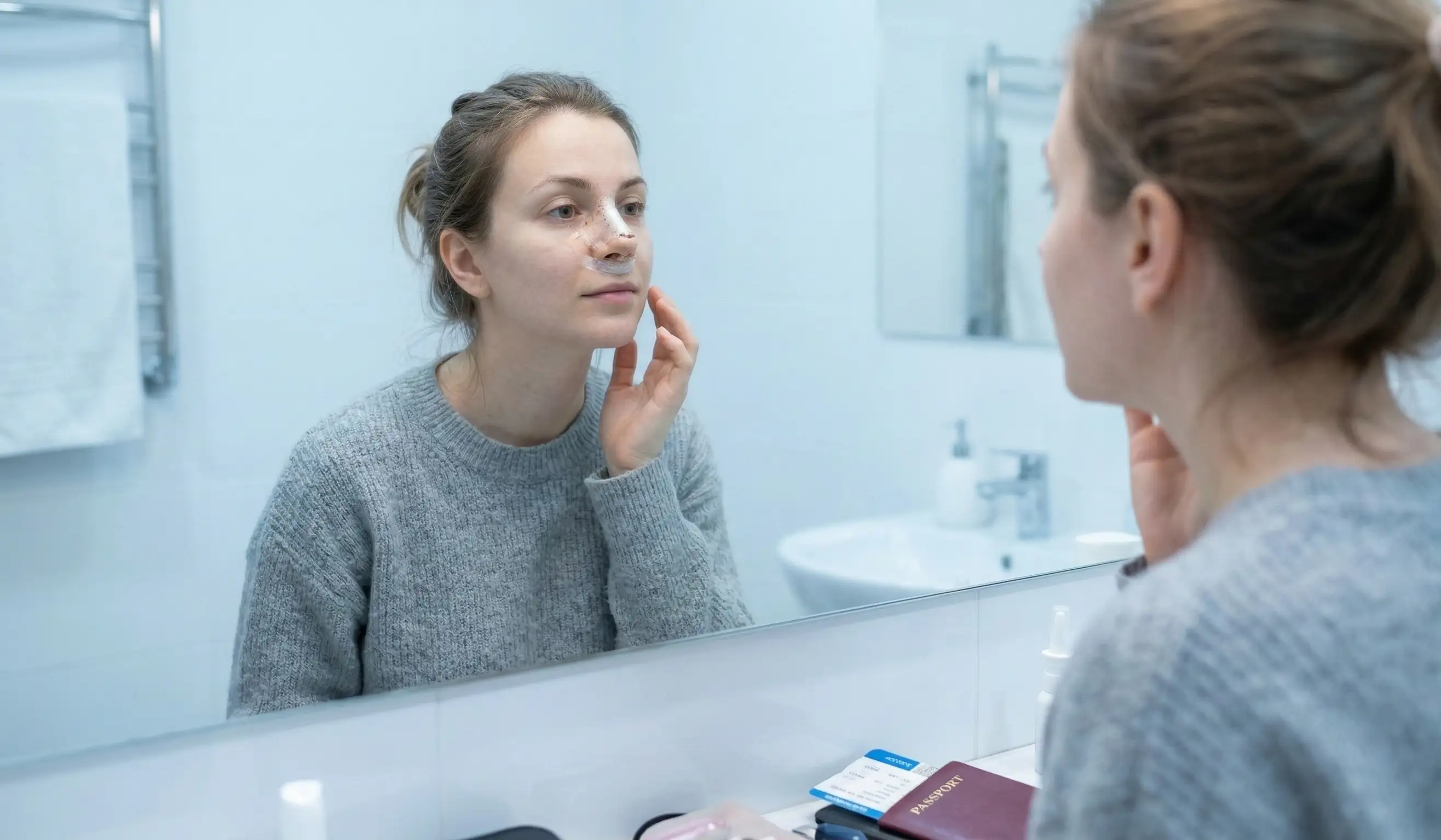 rhinoplasty flying after surgery cover