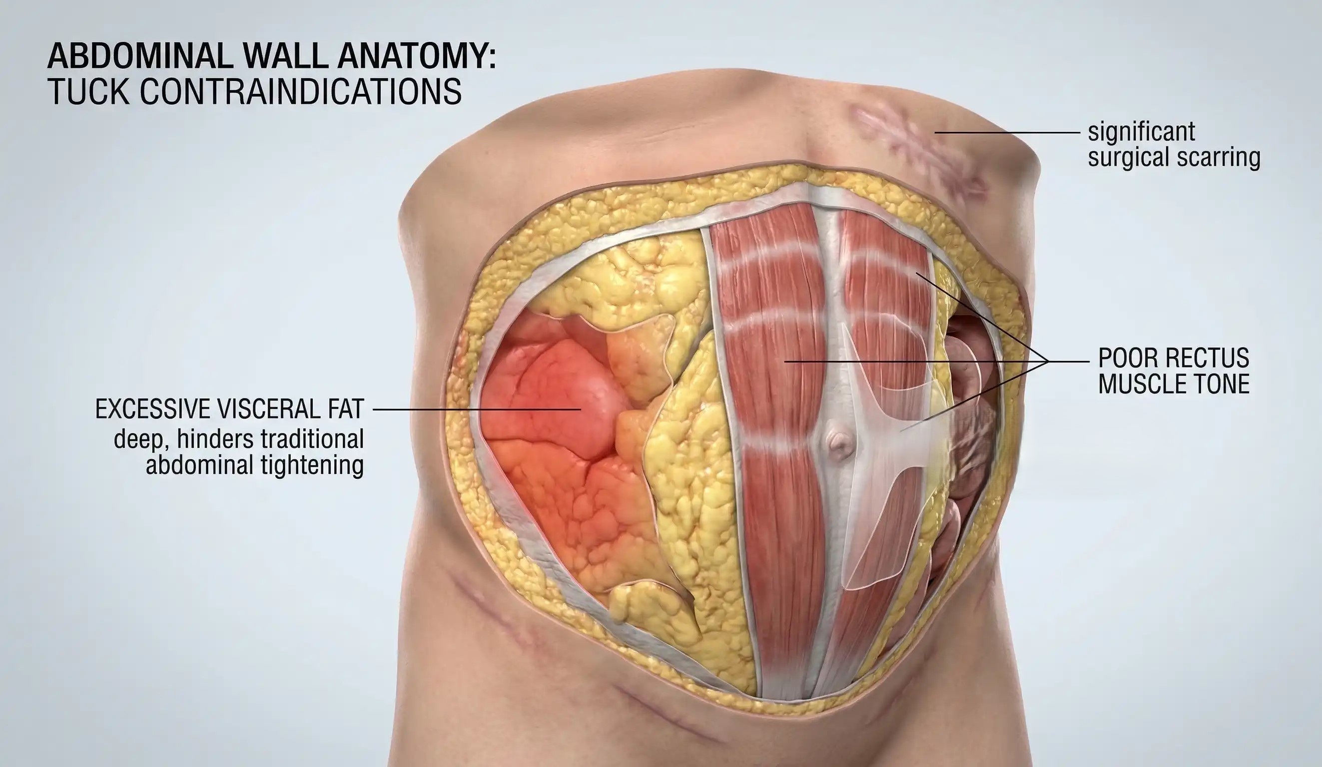 3d anatomical model tummy tuck contraindications