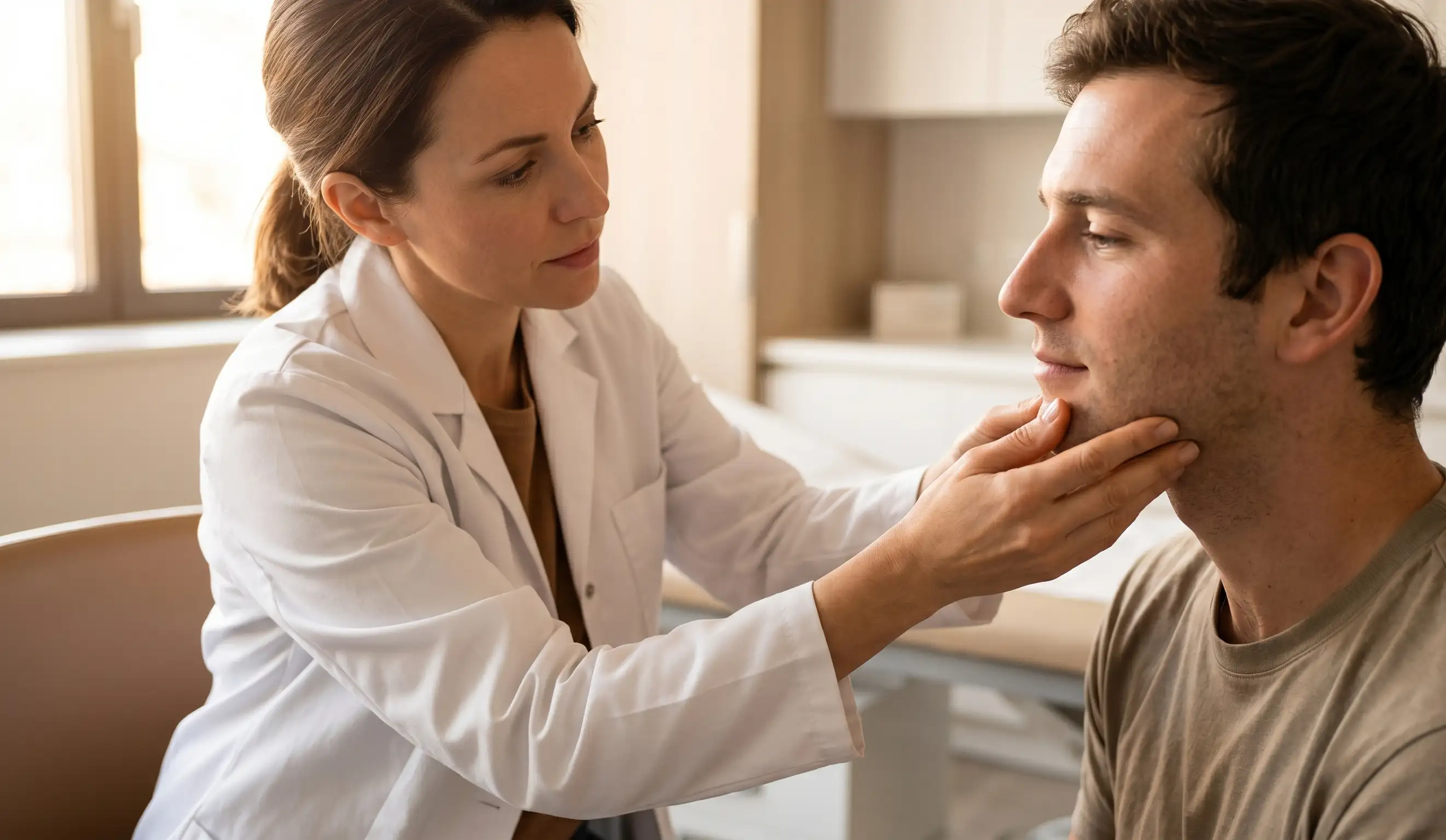 clinical chin examination male female differences