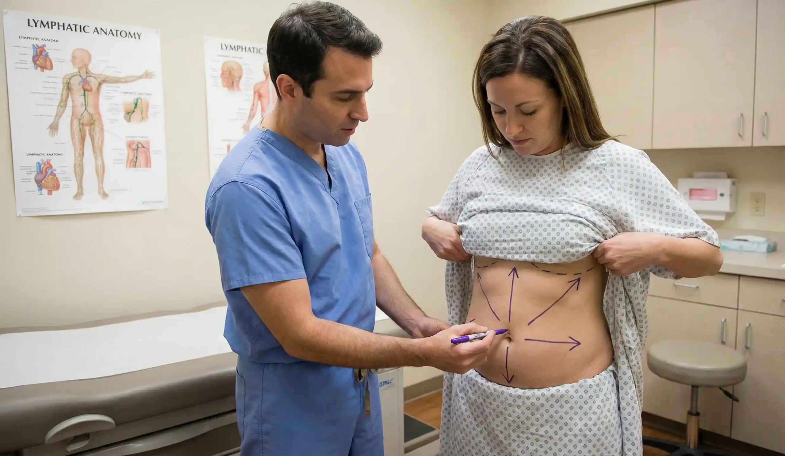 surgeon mapping drainage pathways body