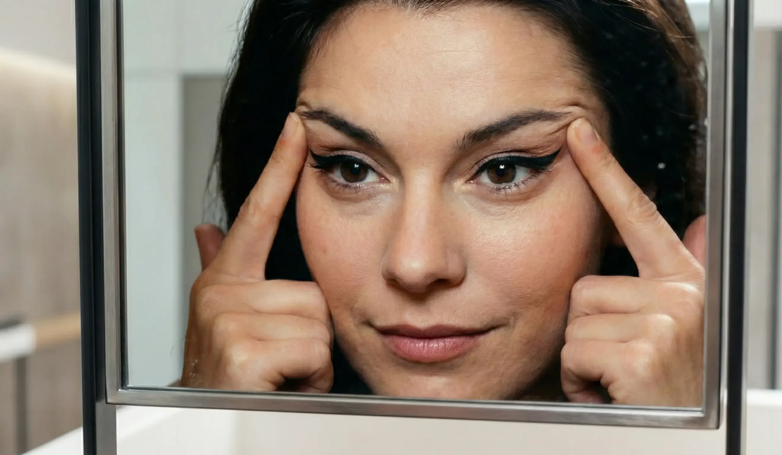 cat eye lift gesture mirror modern