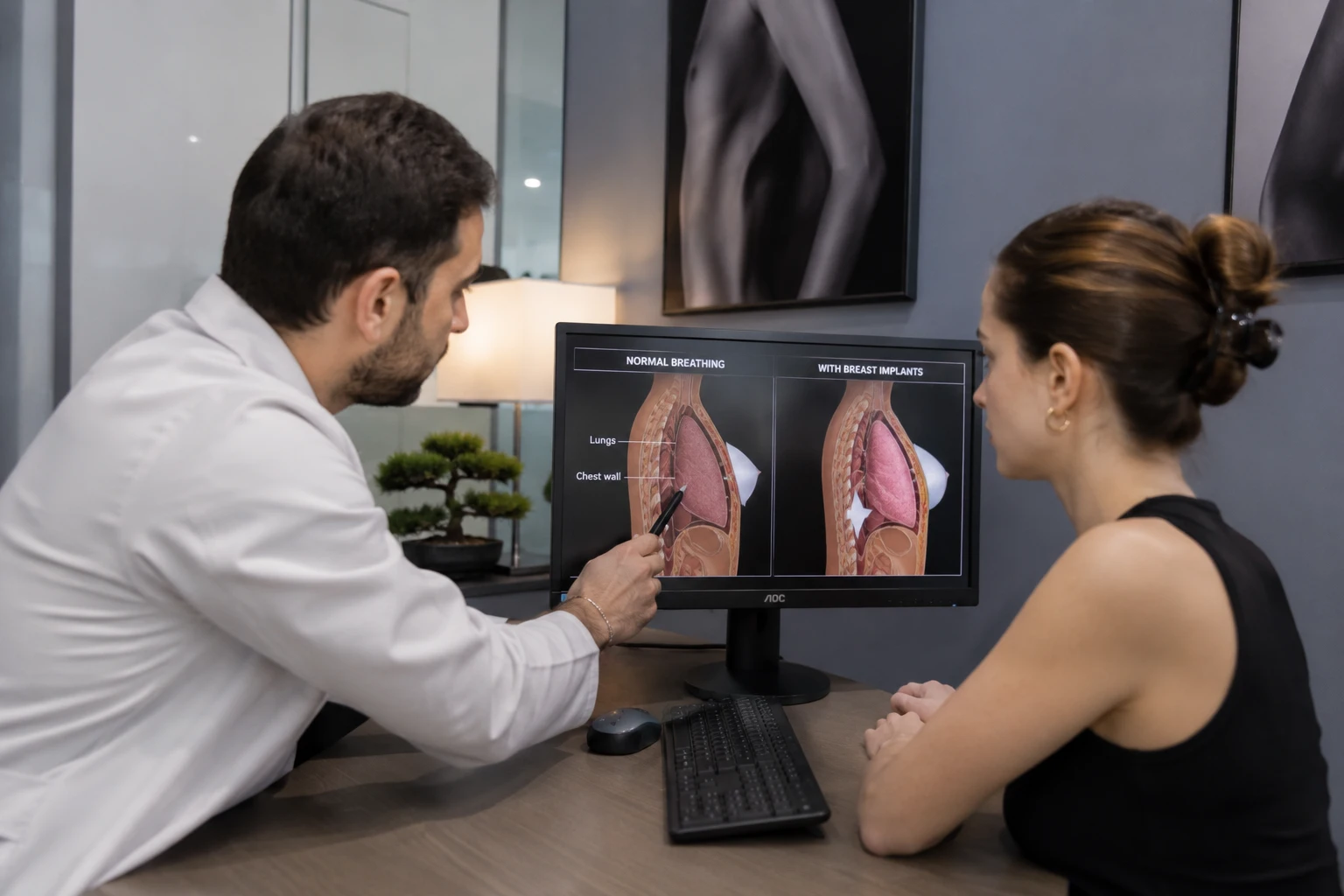 can breast implants affect breathing