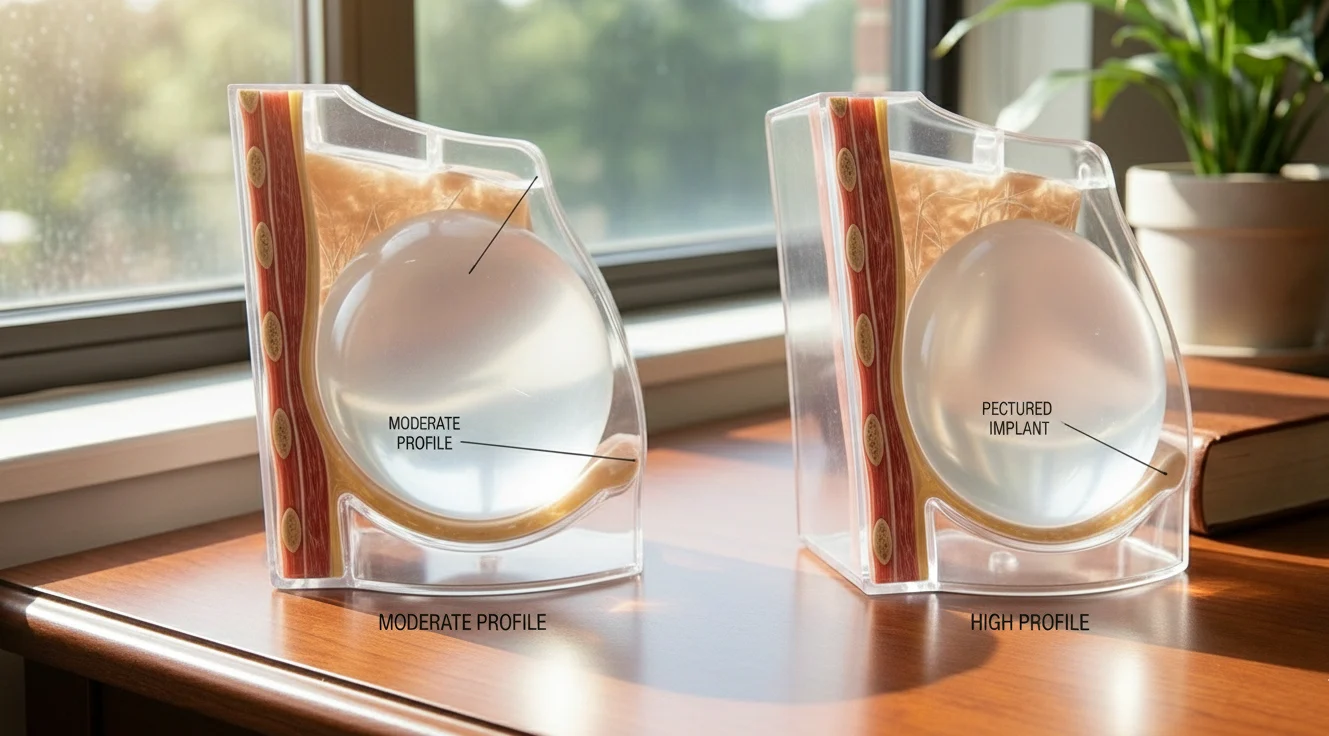 breast implant profile comparison anatomical model