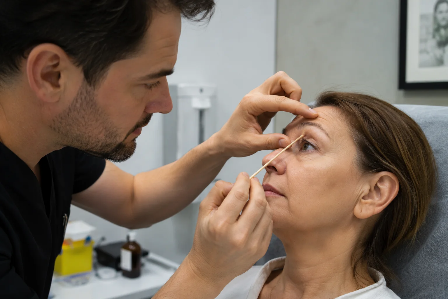 upper blepharoplasty lash line inspection
