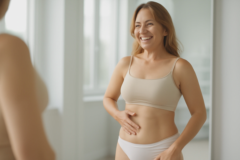 patient post liposuction smiling