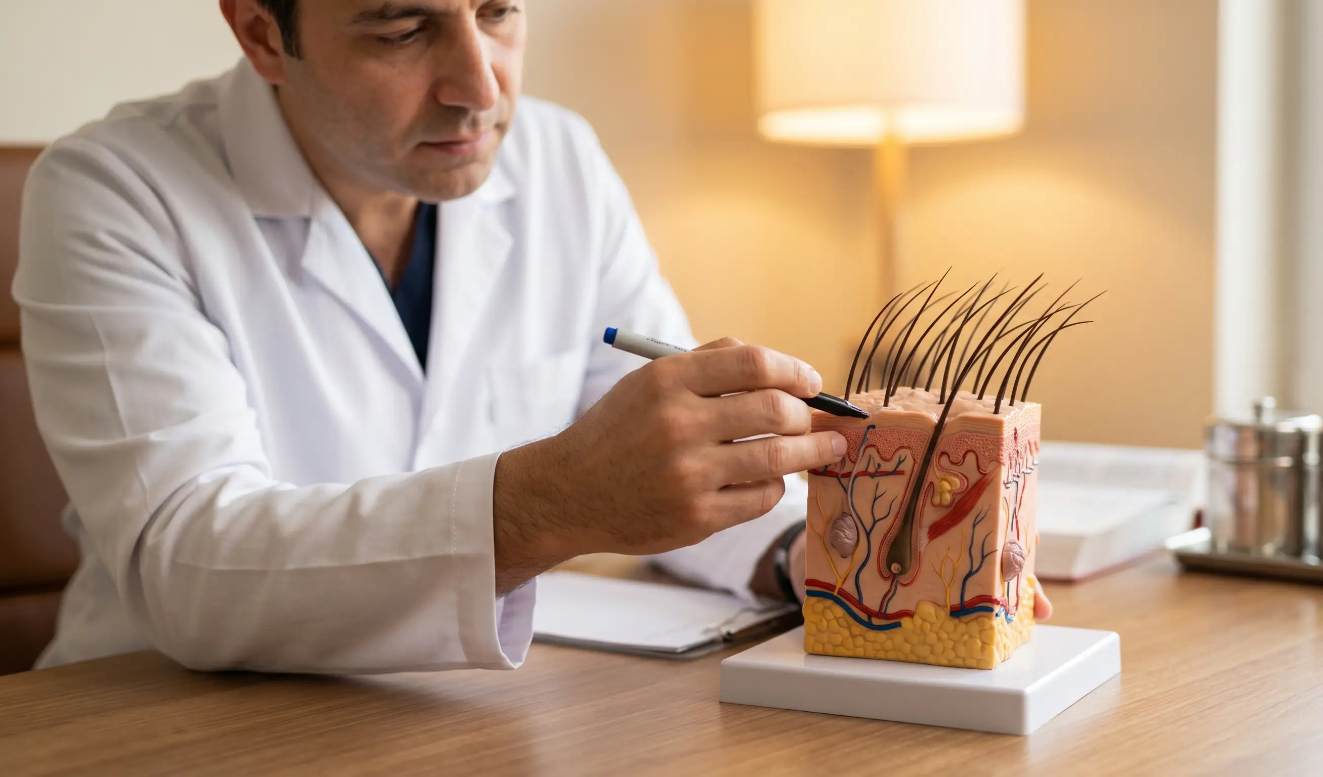 anatomical model marking traction alopecia treatment