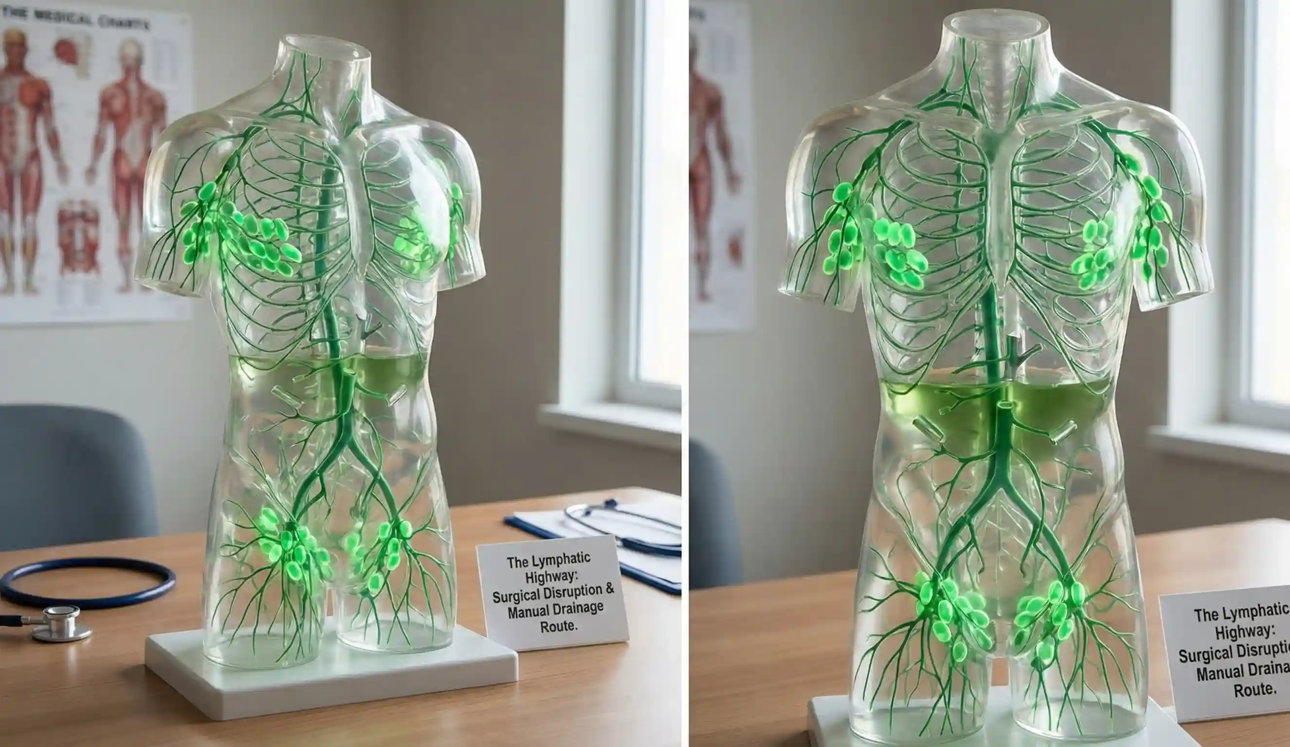 modello anatomico sistema linfatico aggregazione di fluidi