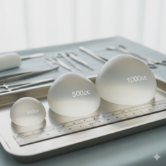 different size of breast implants