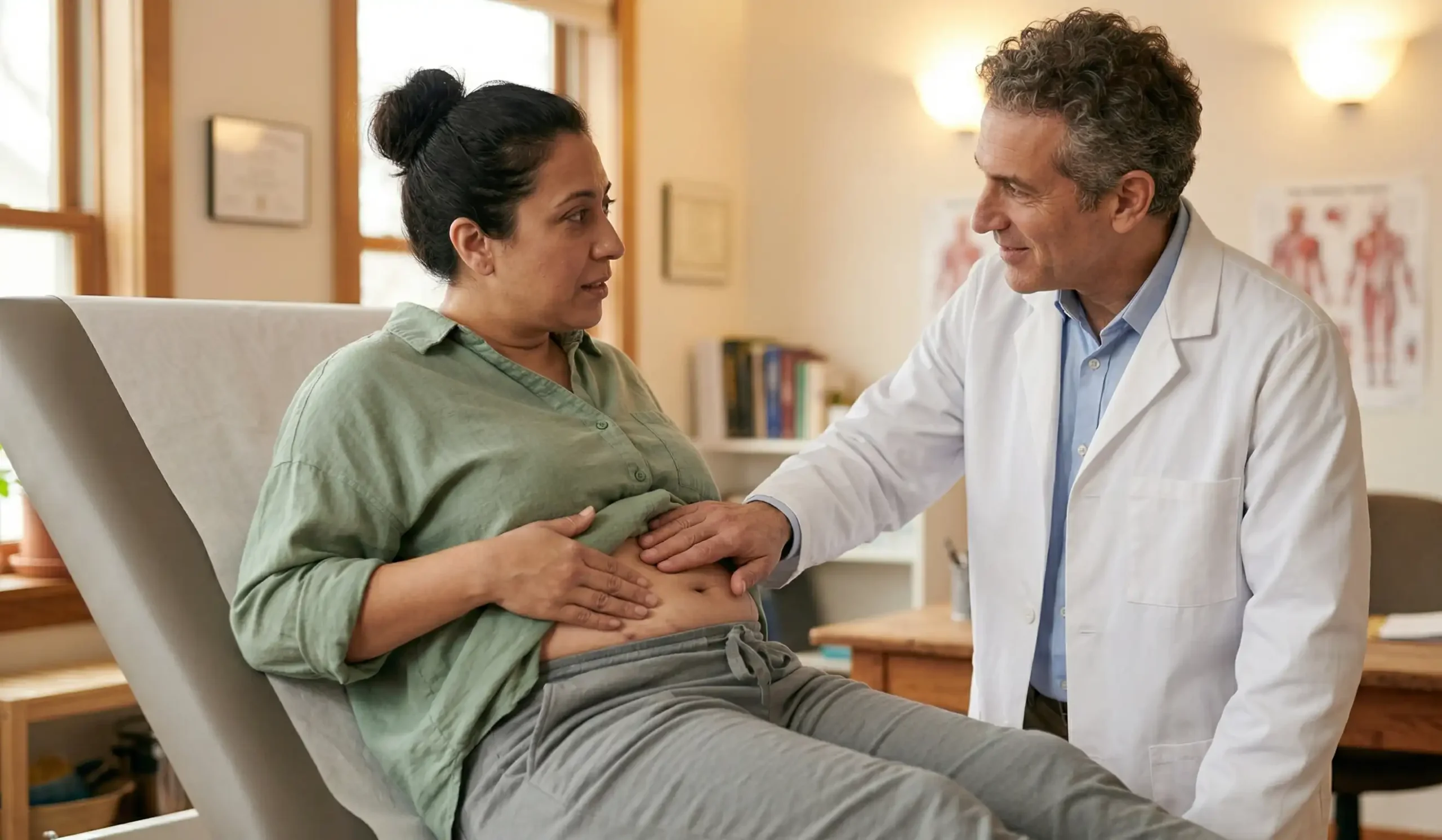 doctor examining gastric sleeve patient carbonation concern