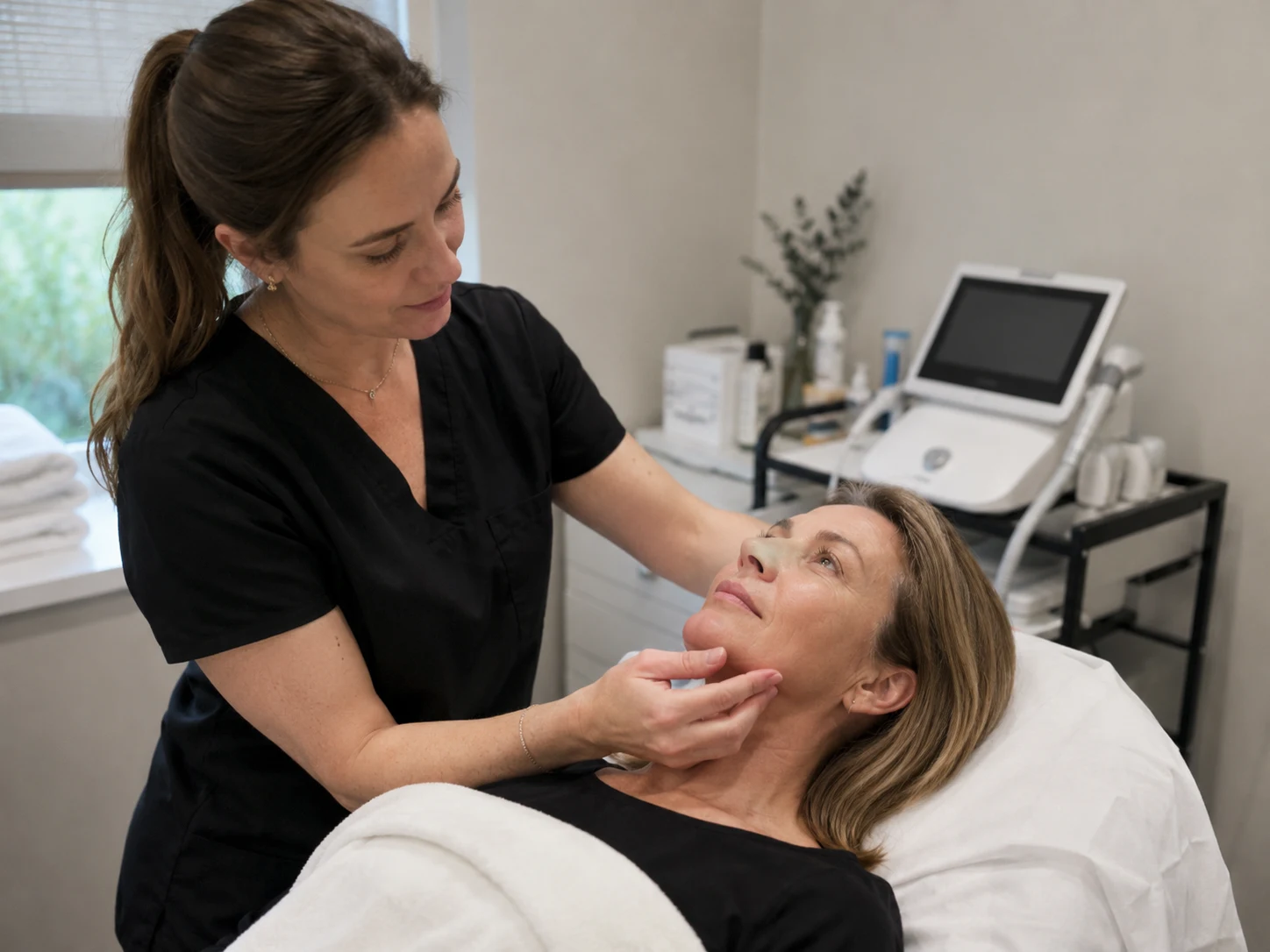 skin tightening mirror assessment session