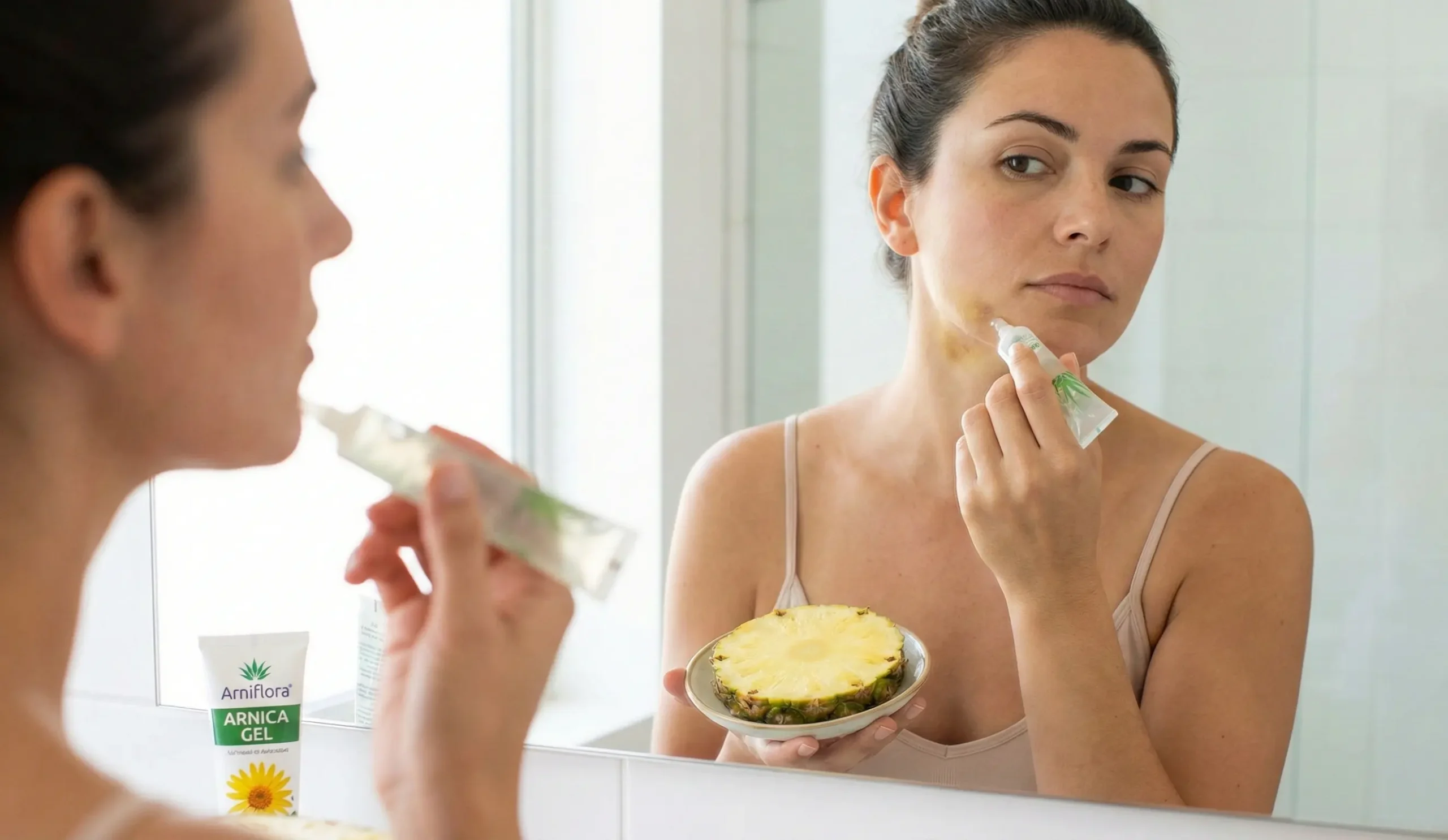 woman applying arnica gel home care