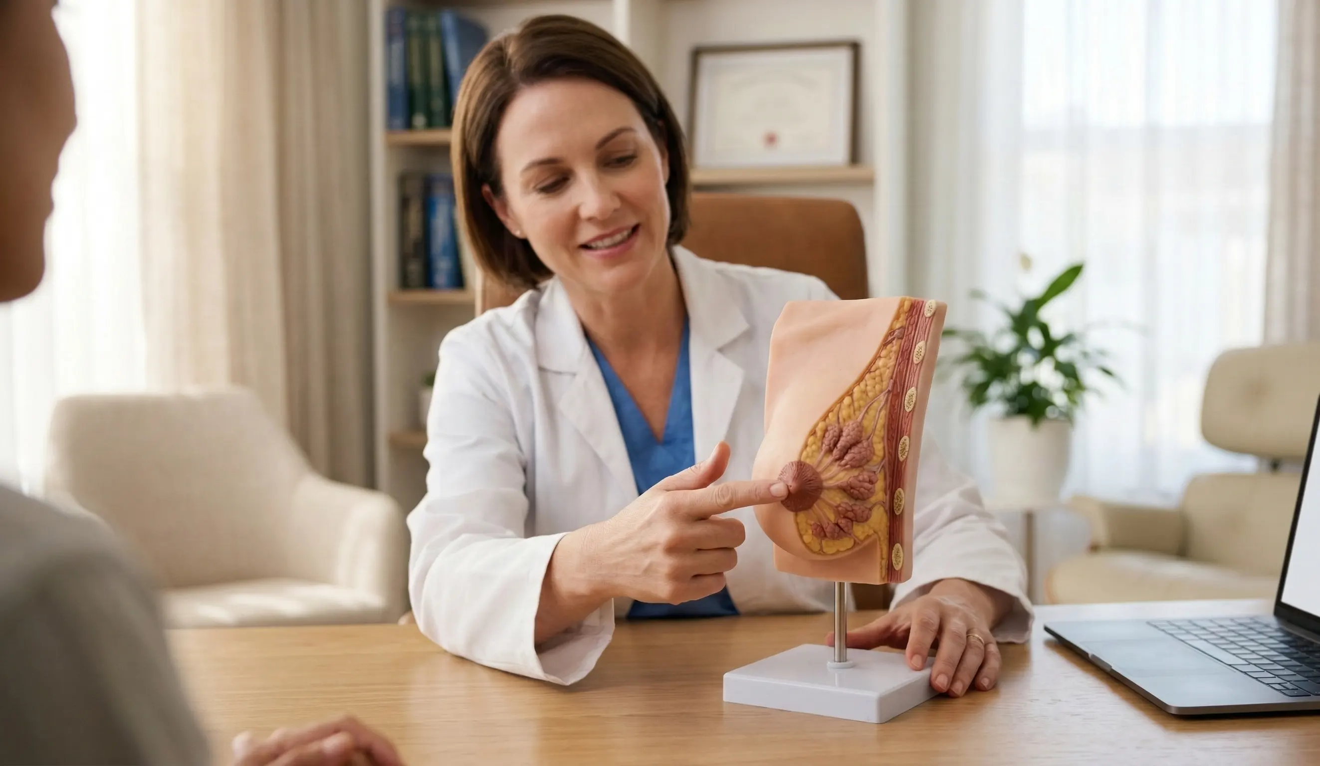 breast lift anatomical model nipple position
