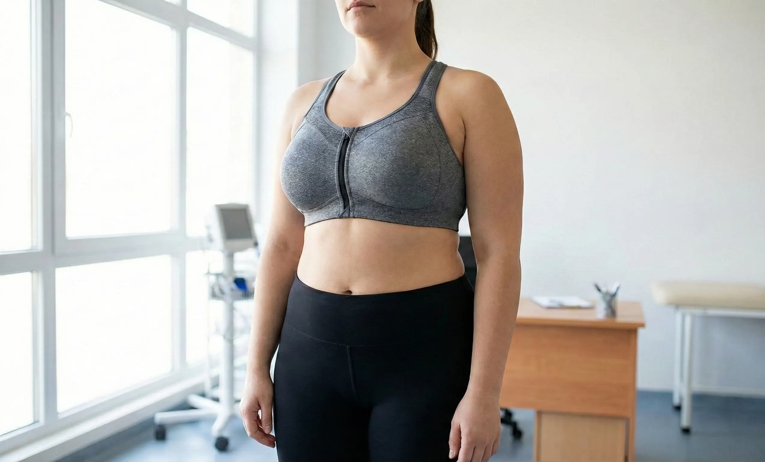 breast tissue consistent with macromastia