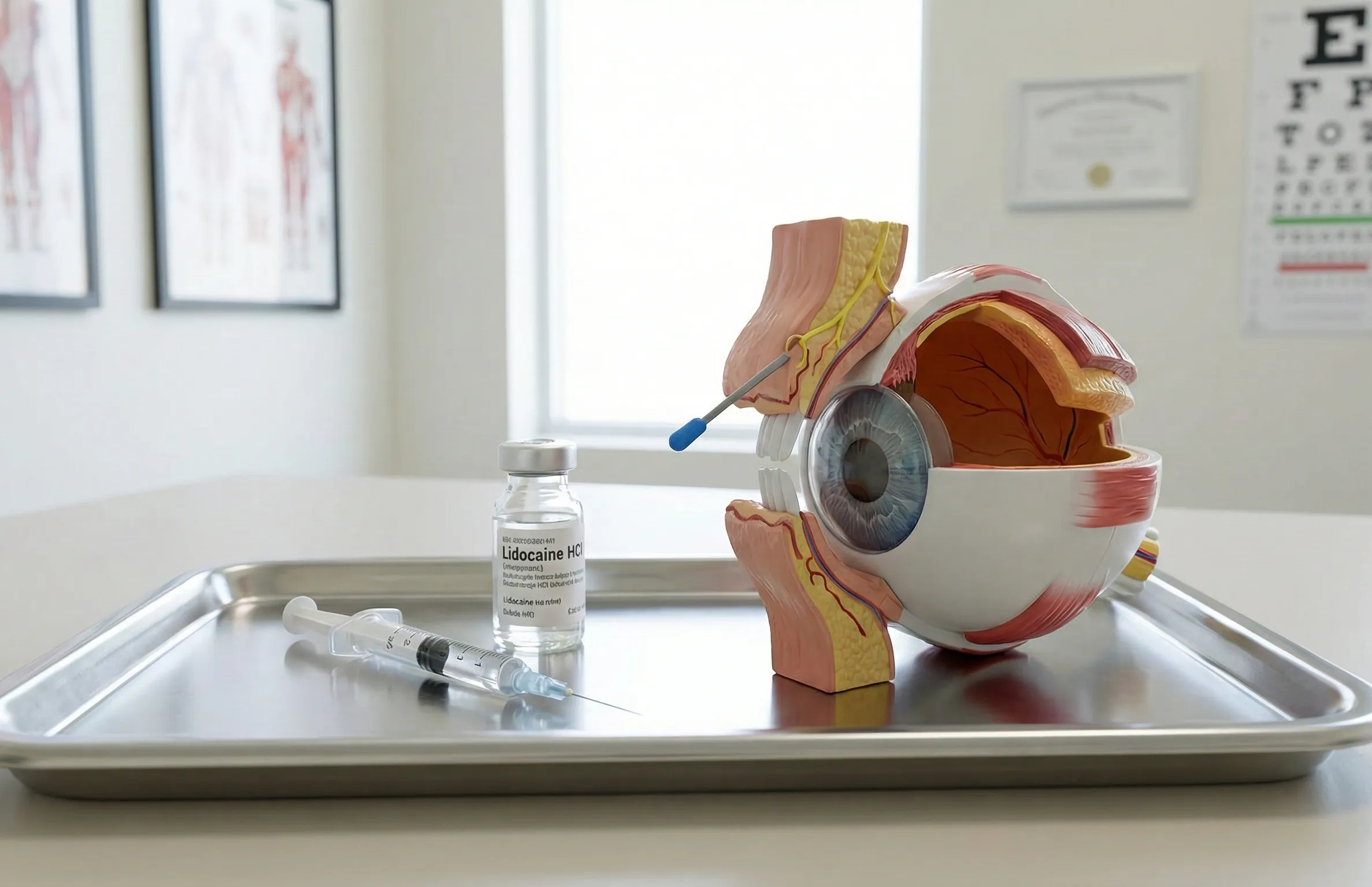 local anesthesia tools 3d eye model blepharoplasty prep