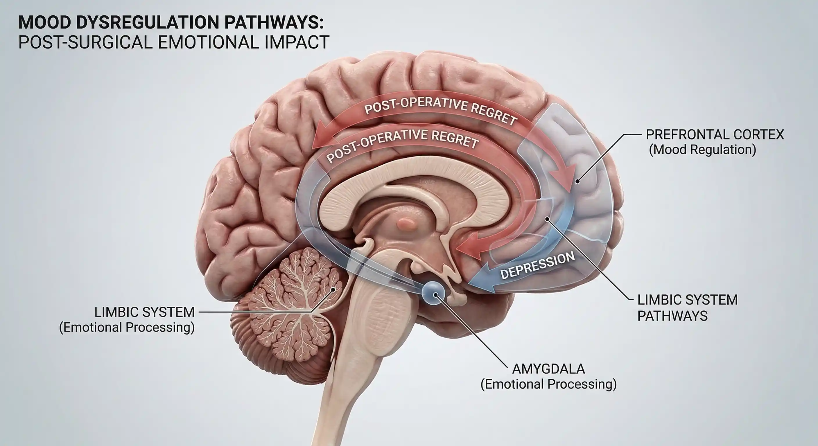 3d render brain mood regulation pathways