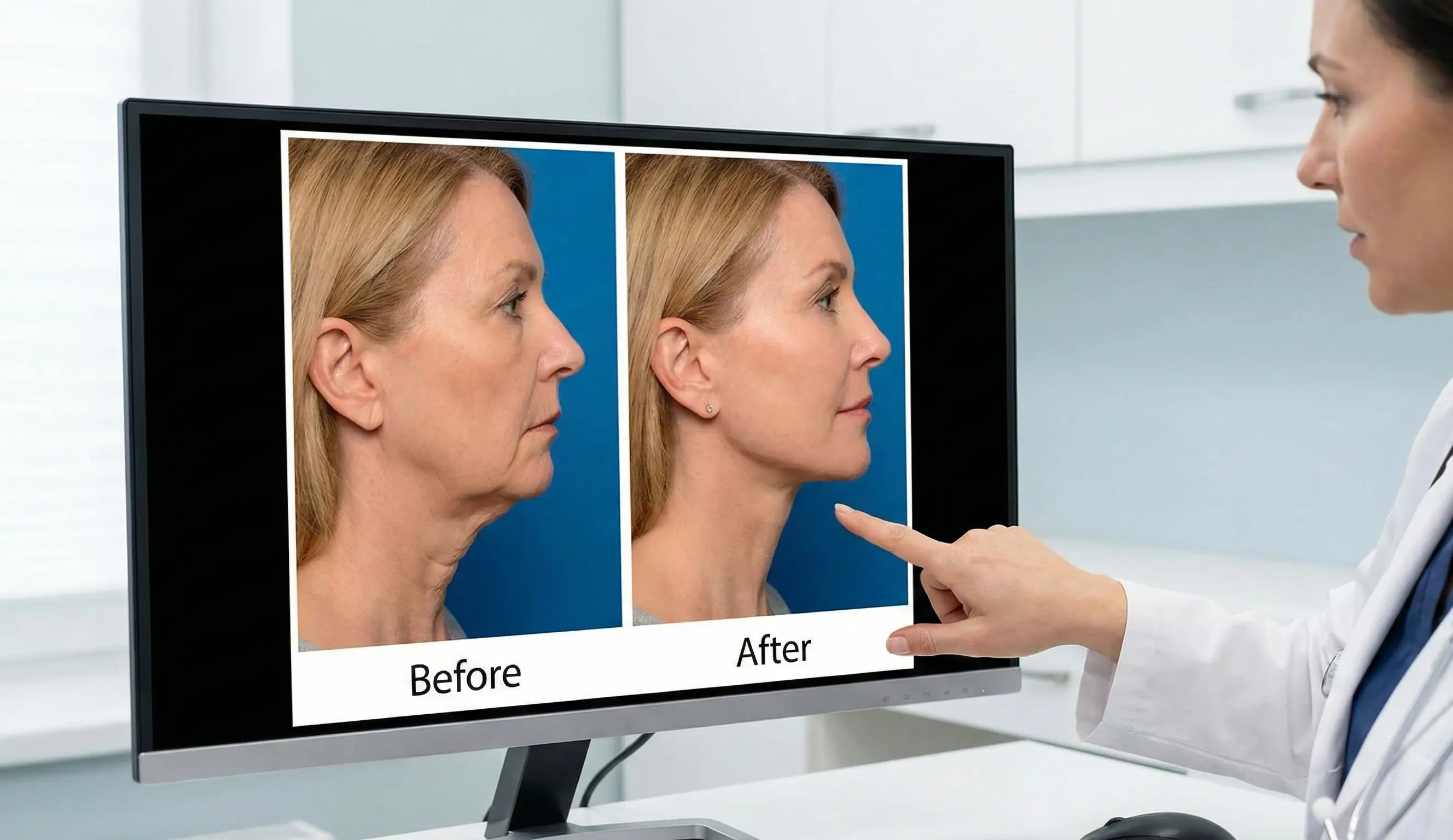 neck lift before and after profile results
