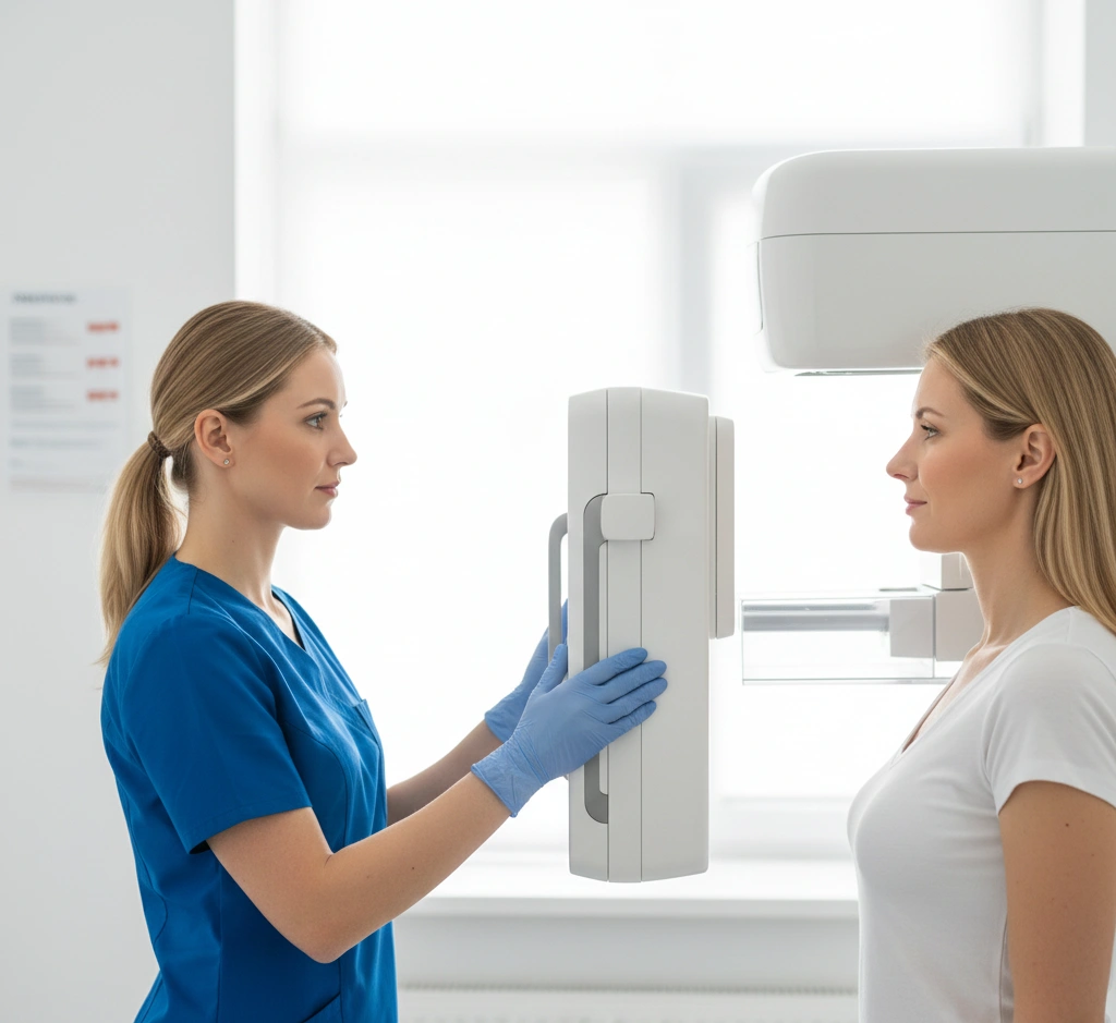 mammogram implant positioning