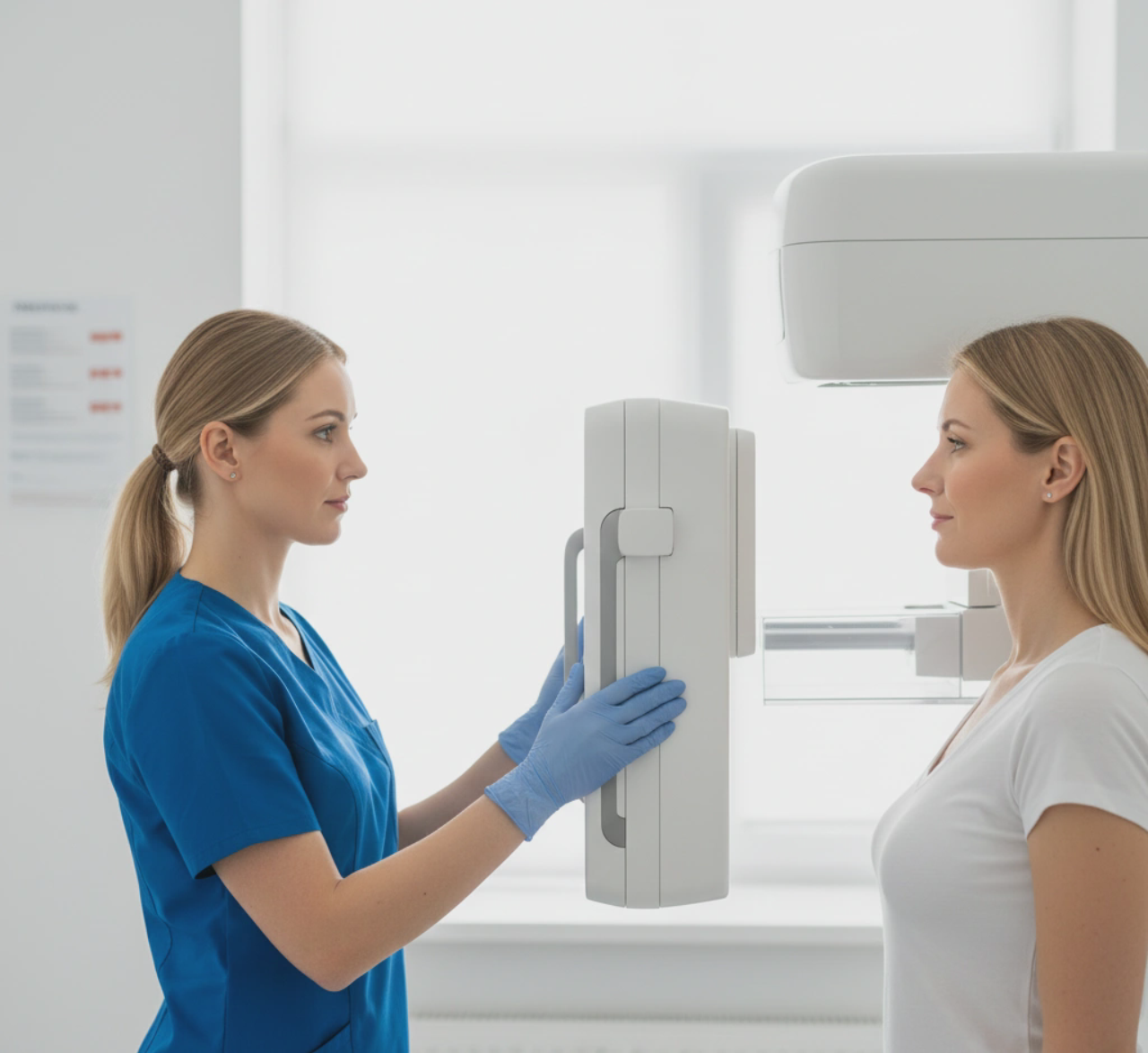mammogram implant positioning