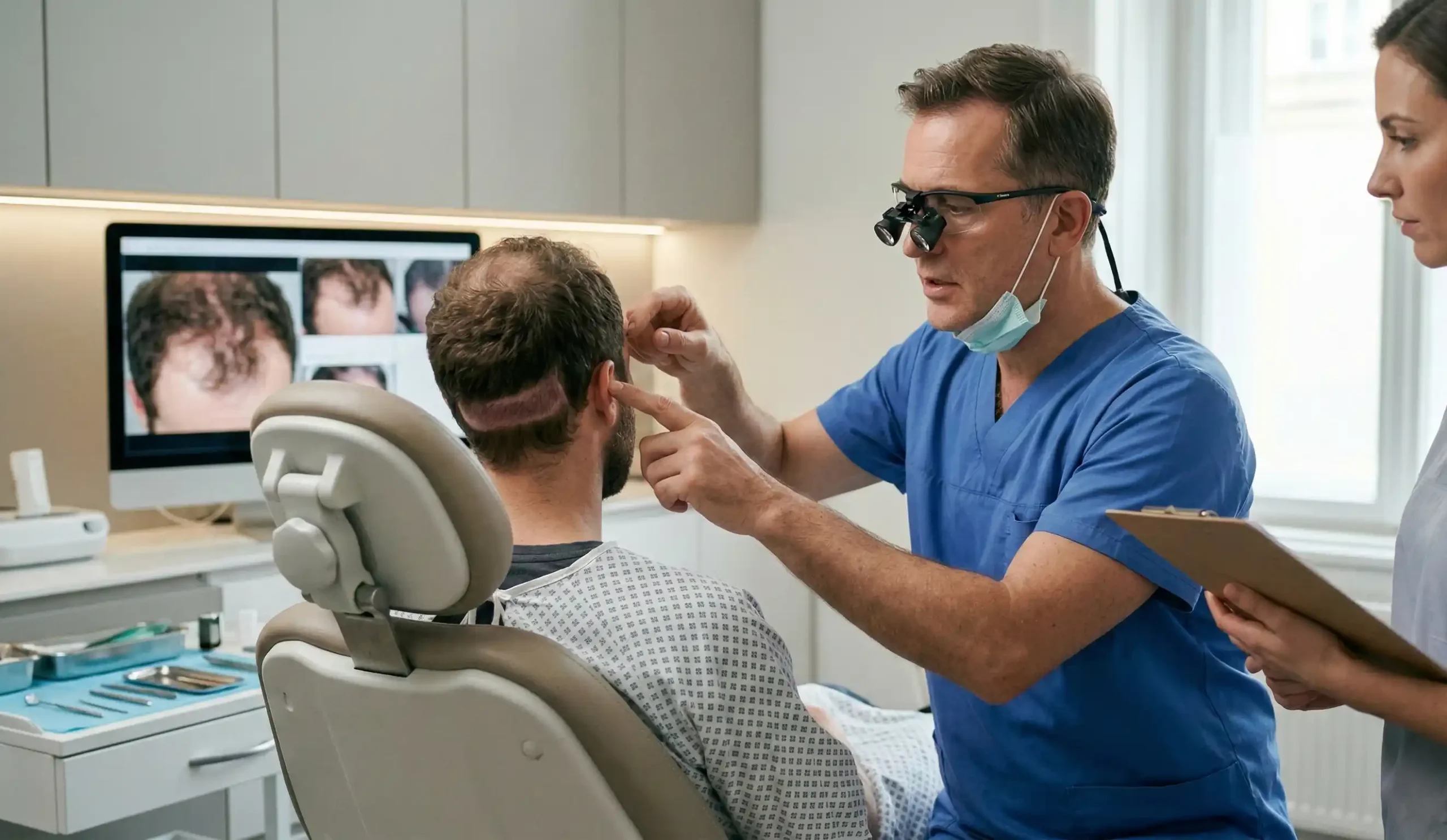 hair transplant donor site examination