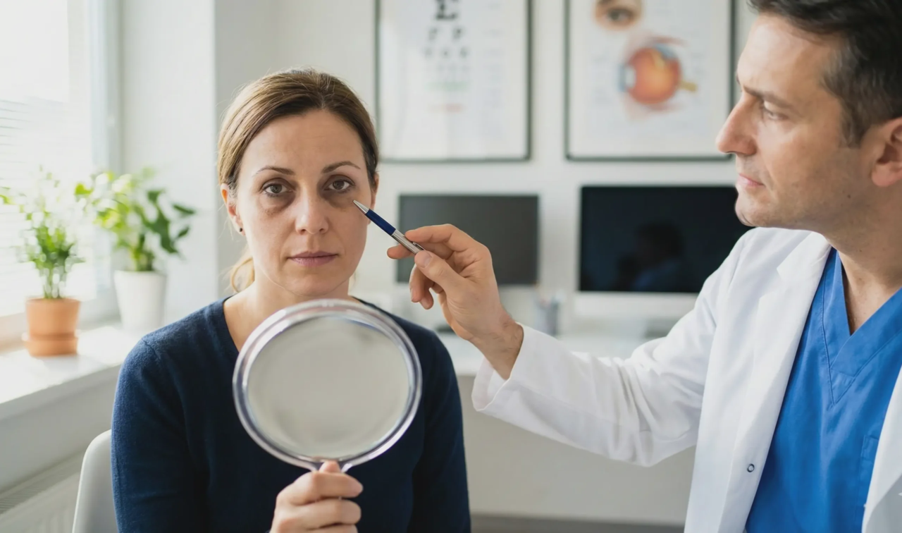 patient consultation dark circles blepharoplasty