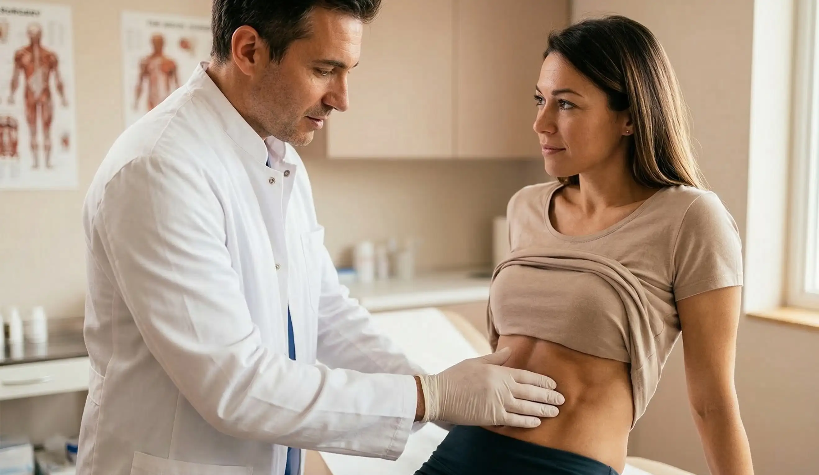 clinical female six pack etching examination