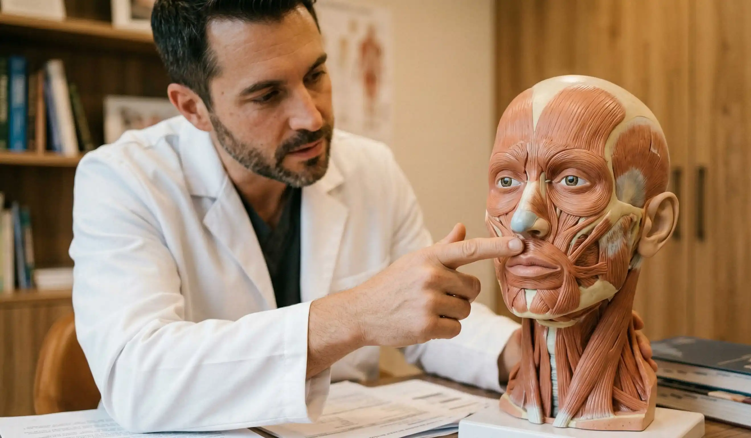 lip lift 3d model doctor explaining anatomy
